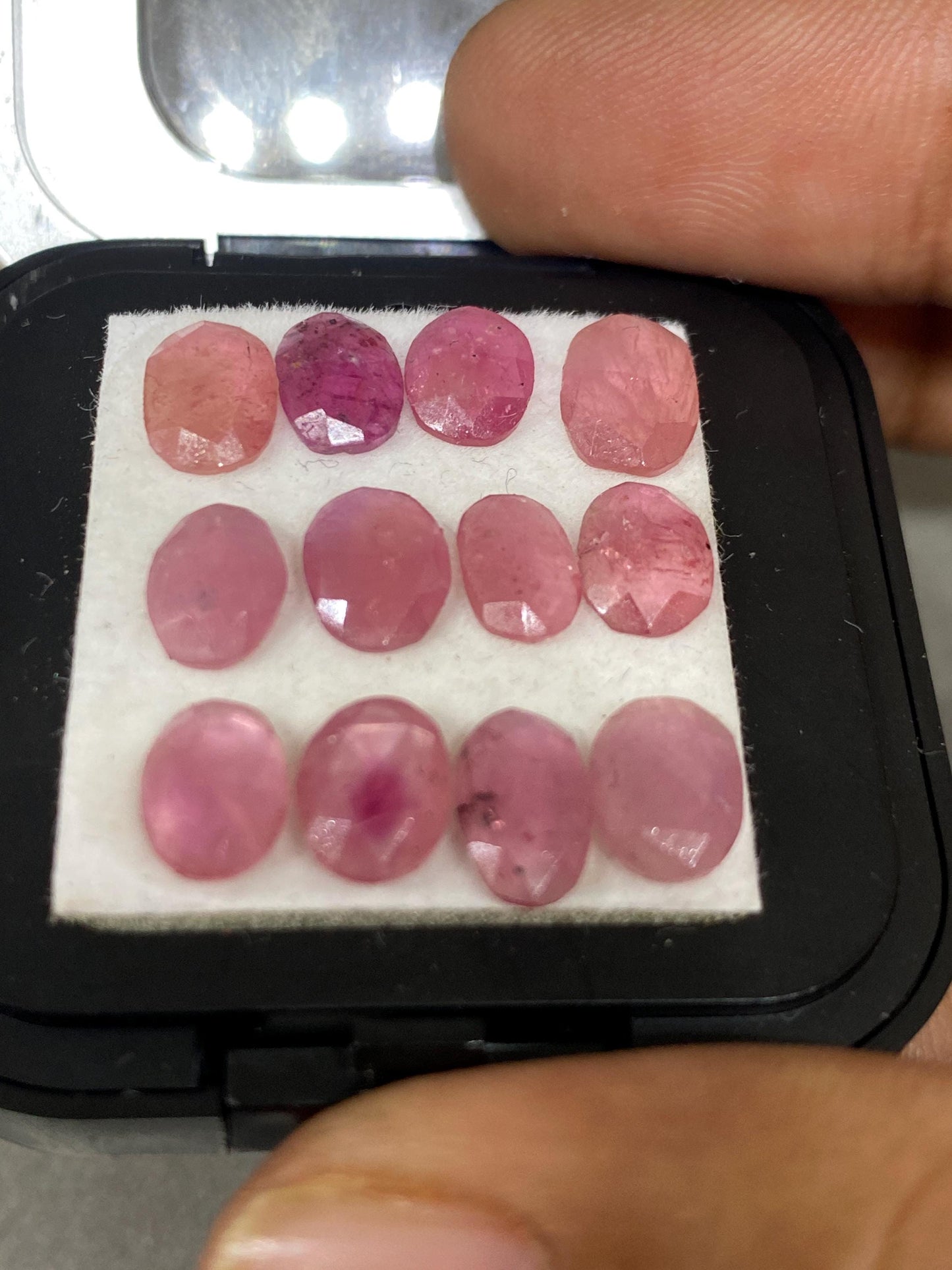 Nice rare natural rosecut pink sapphire oval wt 13.80 cts size 7x9mm-9x6mm  Pcs 12 unheated untreated natural ruby rosecut pink sapphire