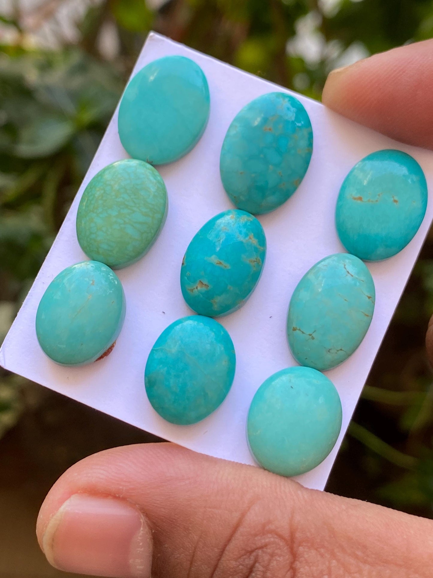 Vivacious rare Arizona  mines Turquoise cabochons  natural smooth polished ovals pcs 9 wt 65.20 carats 14x11-17x12mm turquoise cabochons