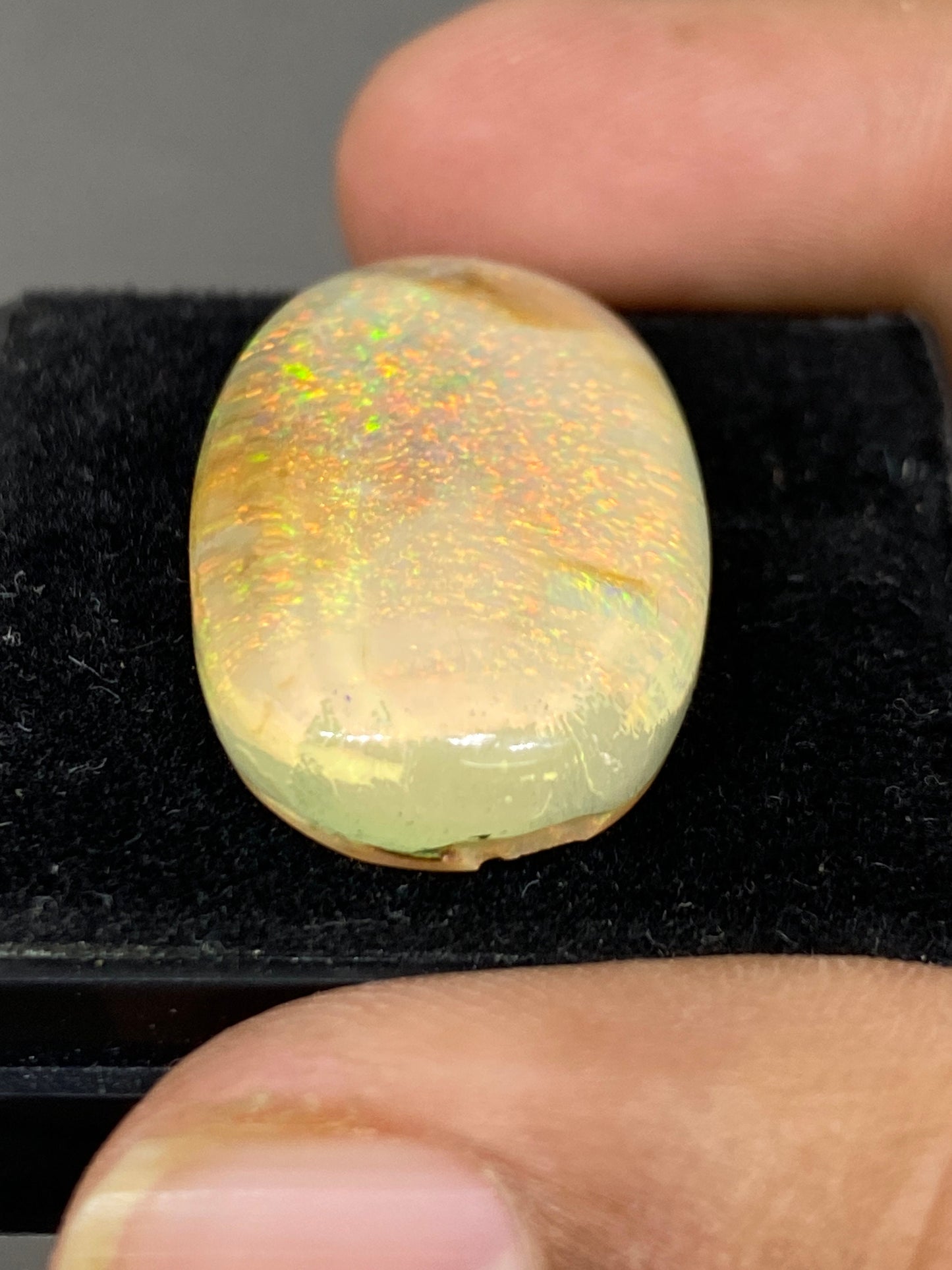 Mesmerising Multi fire sterling opal monarch opal crystal doublet oval cabochon wt 32.05 carats rare big size 30x8mm ring pendant supply