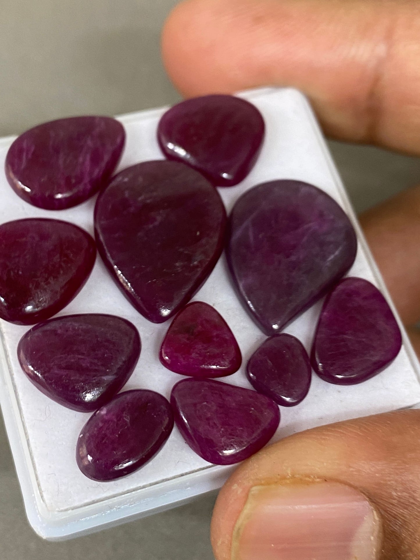 Natural ruby unheated untreated flat ruby old mines good quality pcs 11 wt  48 carats size 7.5x7mm-18x14mm unheated untreated ruby cabochon