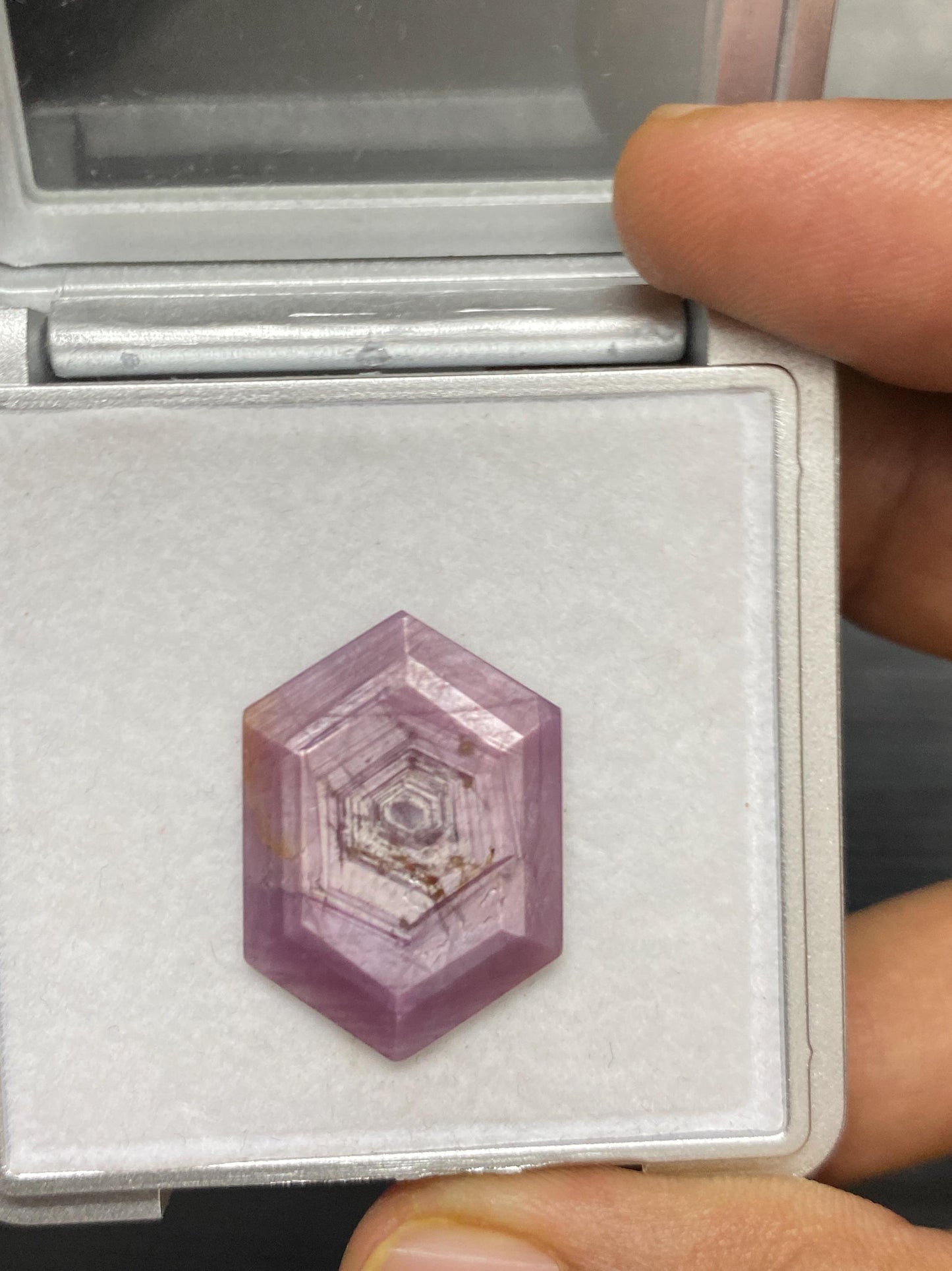 Gorgeous Rare ruby sheen  hexagon step cuts sheen sapphire  weight 16.85 carats size 27x18mm sheen sapphire hexagon flatbacks