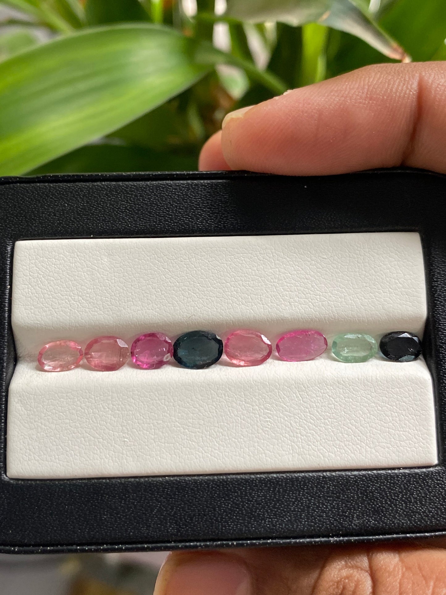 Stunning Rare Multi Tourmaline oval cutstones pcs 8 wt 3.65 cts 6.4x4.5mm-7.5x4.4mm tourmaline cuts ovals cutstones pink  tourmaline