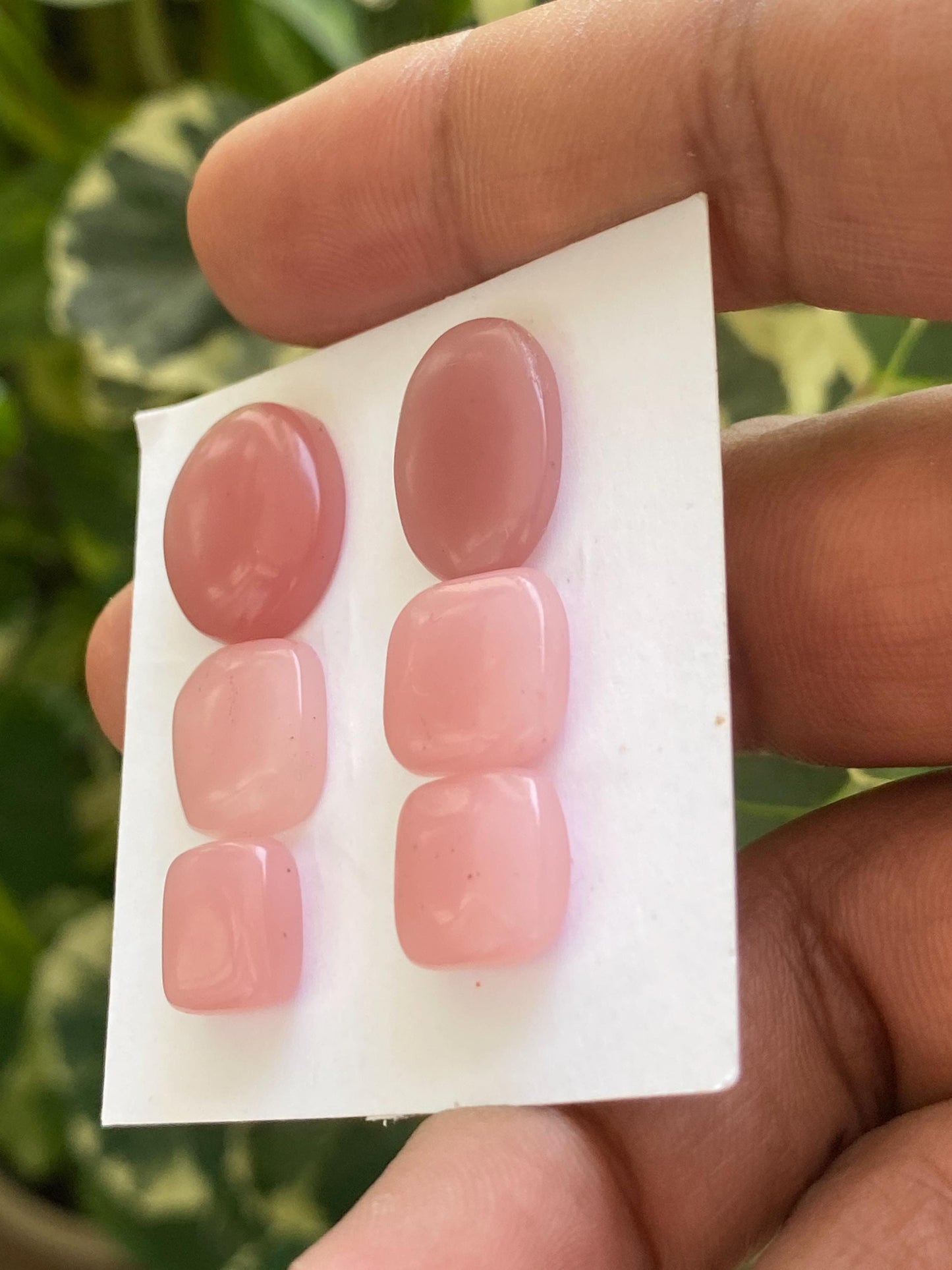 Guava quartz earrings supply weight 47.35  cts pcs 6 size 11x10mm-17x15mm guava quartz cabochons earrings supply