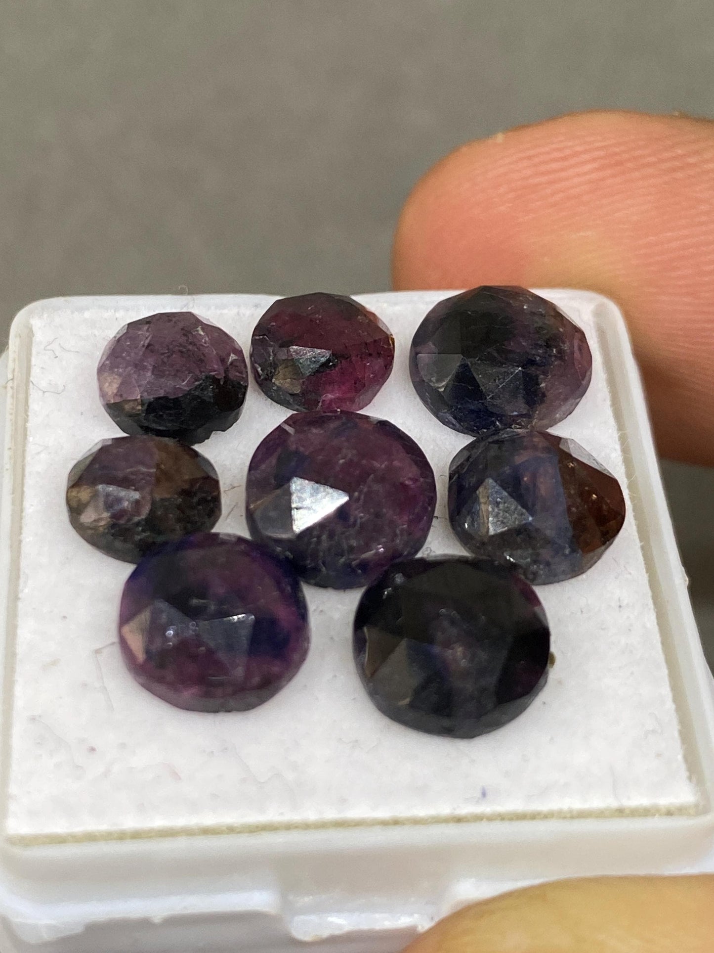 Stunning Rare winza mines  bicolor pink blue sapphire rosecut round weight 17 cts pcs 8 size 6.5mm-8mm sapphire rosecut gems