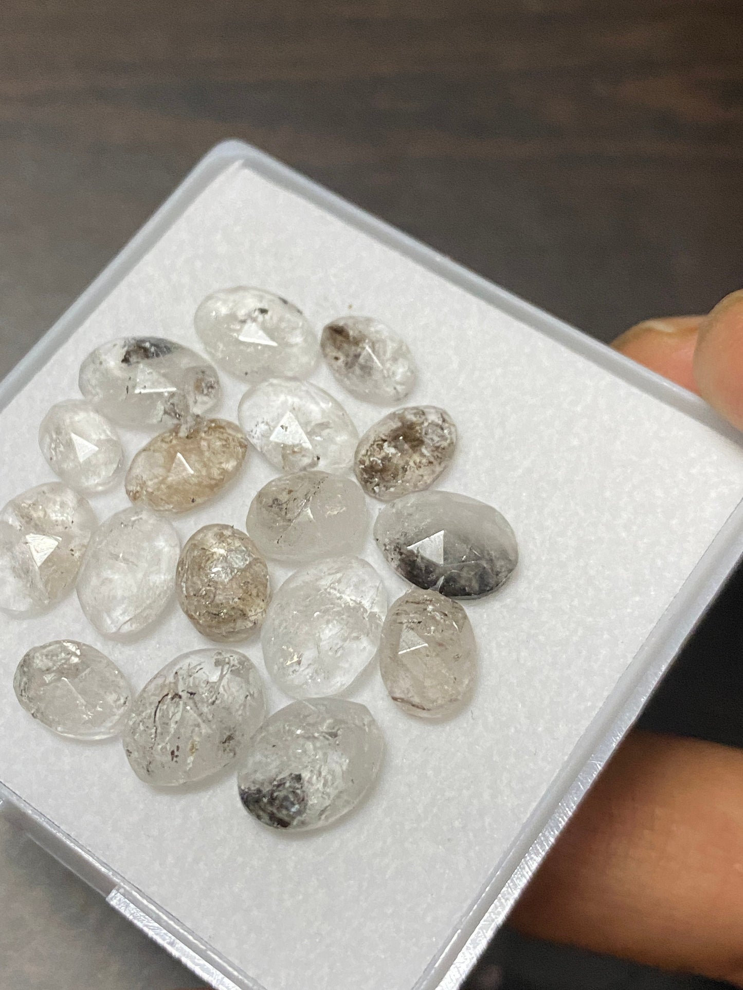 Stunning herkimer diamond rosecut lot amazing quality pcs 17 wt 26 carats size 7.5x5mm rosecut herkimer diamond