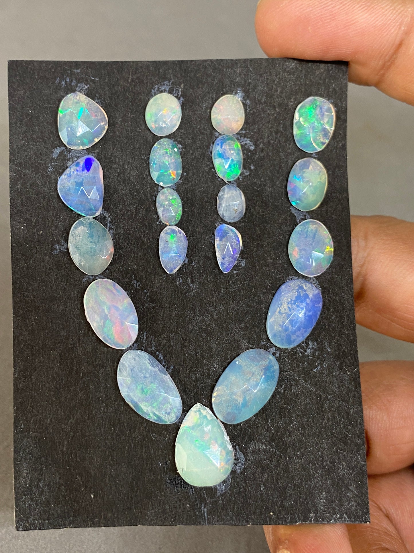 Dazzling Ethiopian opal rosecut Welo opal rosecut necklace supply wt 17 cts pcs 9 size 7x4mm-14x9mm rosecut fire natural opal rosecut