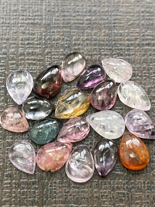 sparkling very rare burma mines multi spinel Pear cabochons lot beautiful gems pcs 20 weight 13.15 cts size 5.6x4mm-7x5mm  spinel cabochons