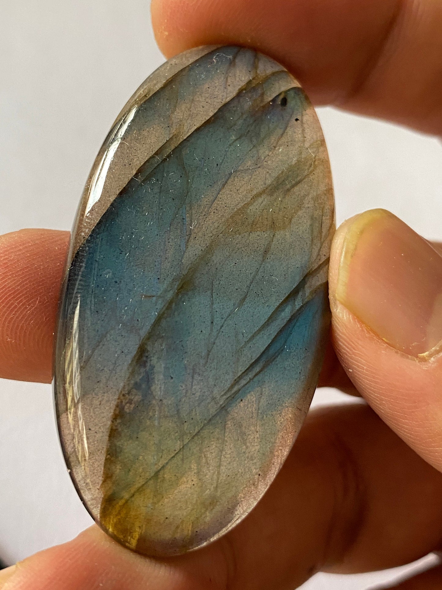 Huge size blue fire labradorite oval shape cabochon carats single piece 113.50 cts size 56x29mm rare size fine polished labradorite big size