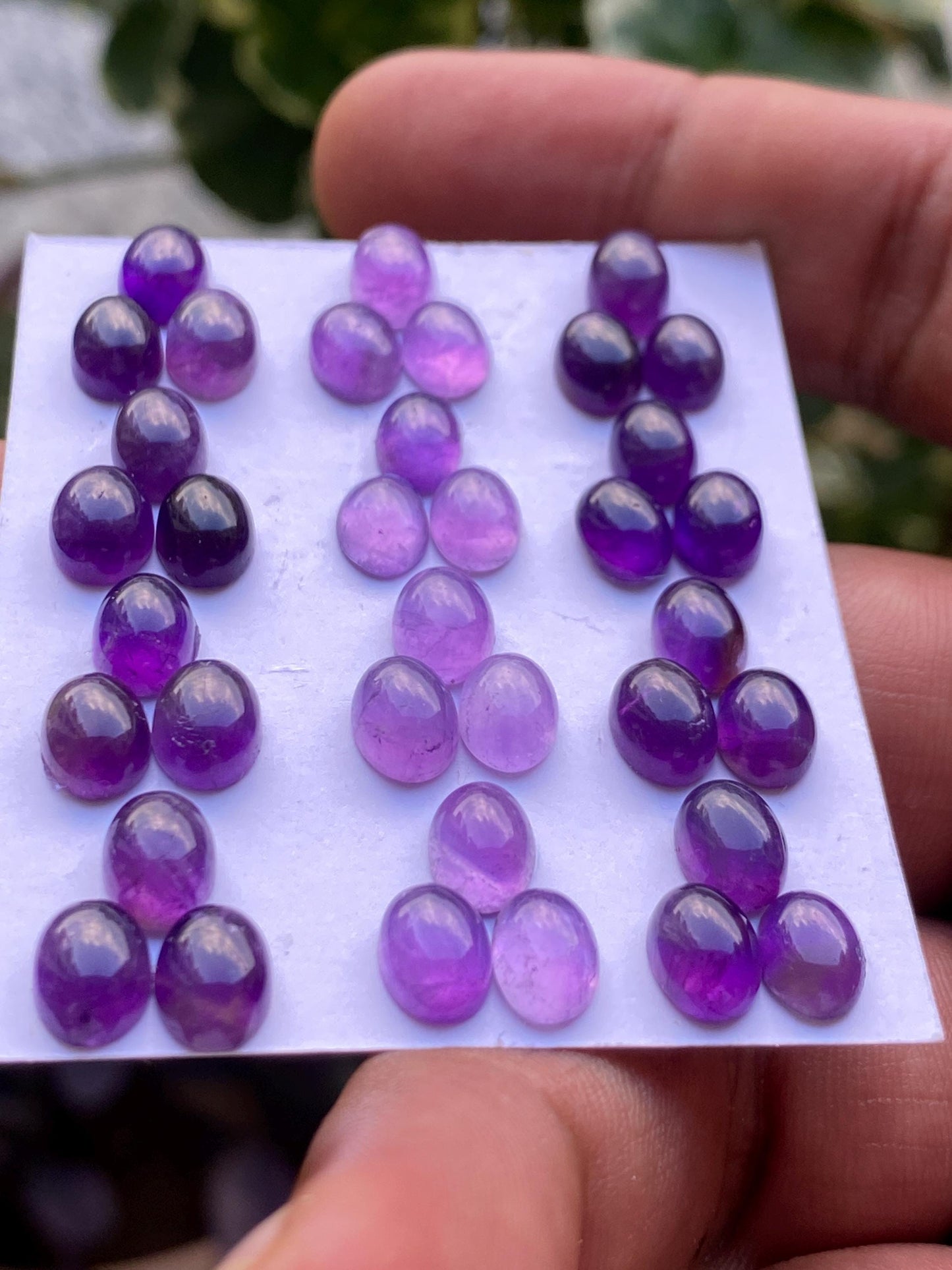 Gorgeous amethyst oval cabochon  pcs 36 wholesale lot weight 38 carats size 8x6mm amethyst cabochons