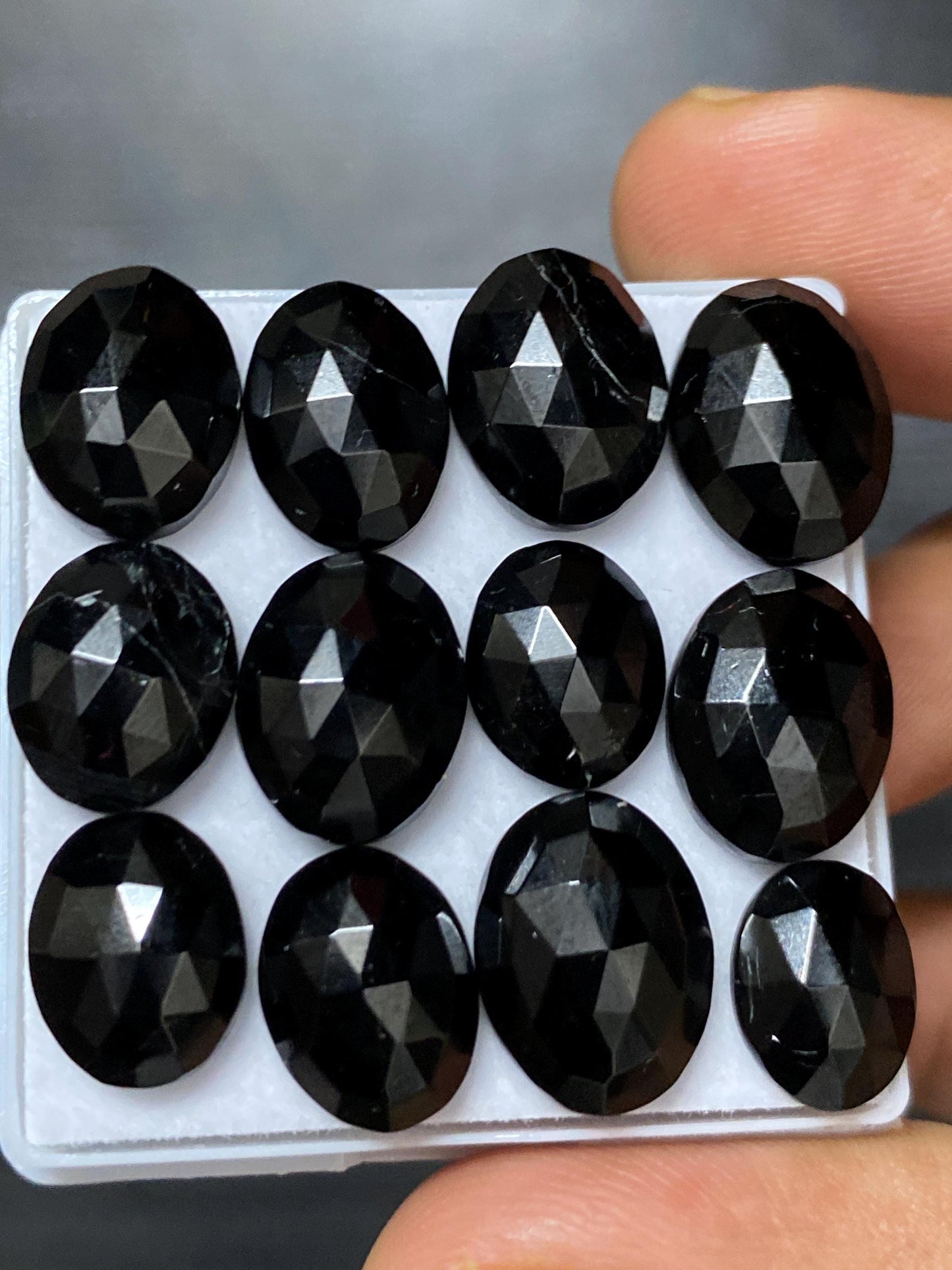 Gorgeous rare  Black tourmaline rosecut wholesale lot weight 56 carats pcs 12 size 11x8-13x10mm rosecut black tourmaline