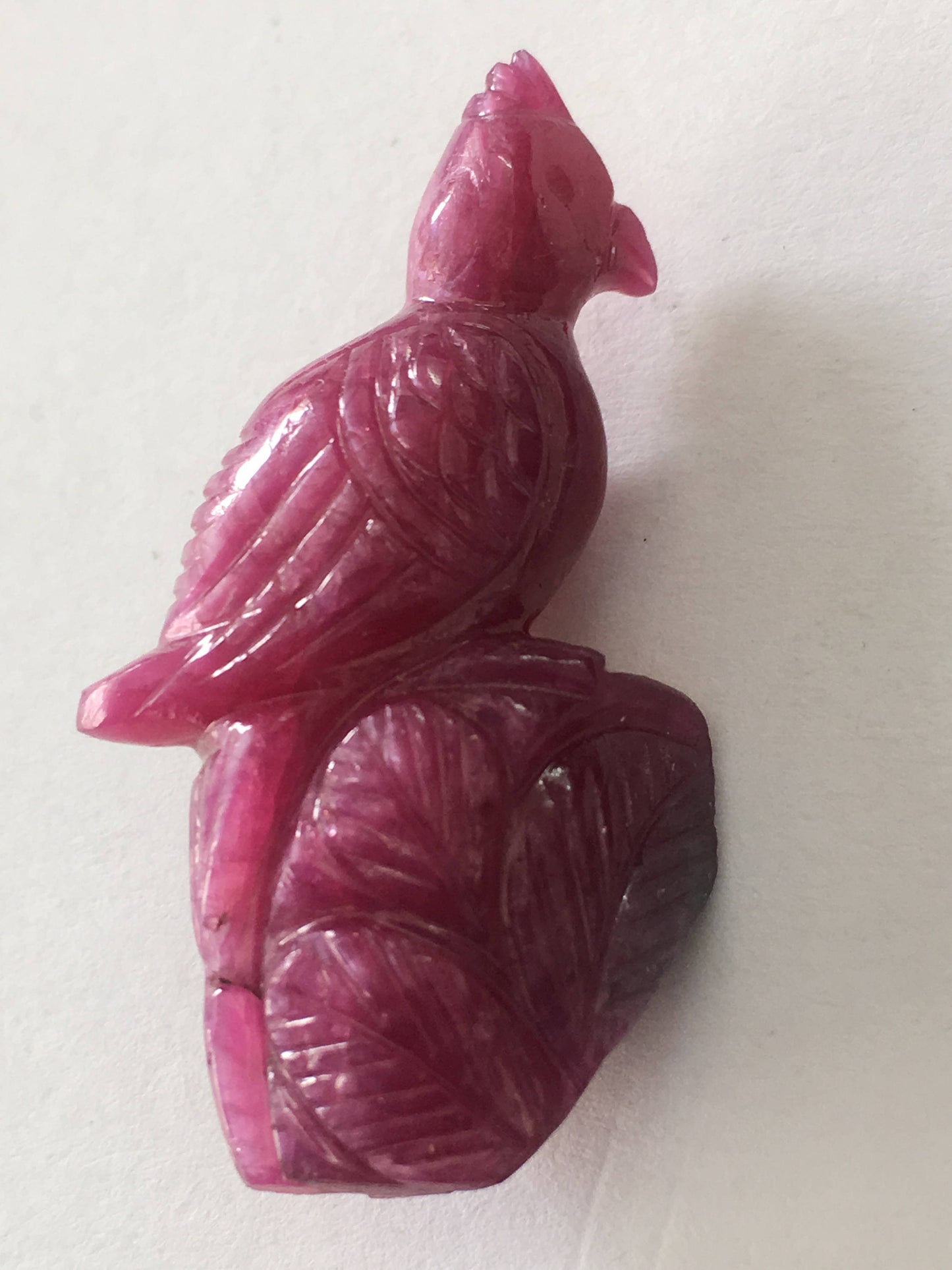 Very Rare Natural ruby bird carving weight 54.5 carats size 38x21mm