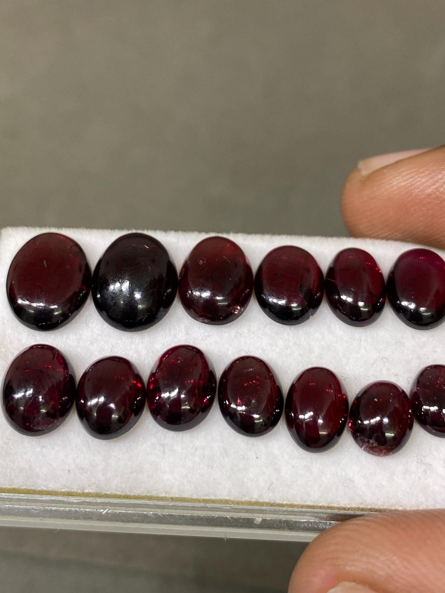 Gorgeous rare red garnet oval cabochons weight 32 carats pcs 13 size 7.3x5.7mm-11.5x8.7mm  Fancy red garnet cabochons