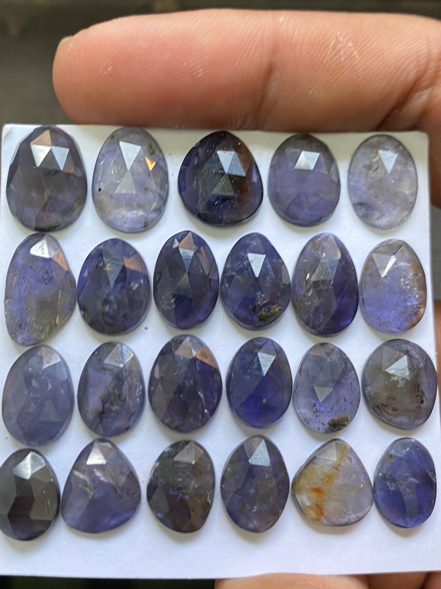 Stunning Rare iolite rosecut wholesale lot weight 63.50 carats size 11x7.9mm-14x10mm pcs 23 iolite rosecut