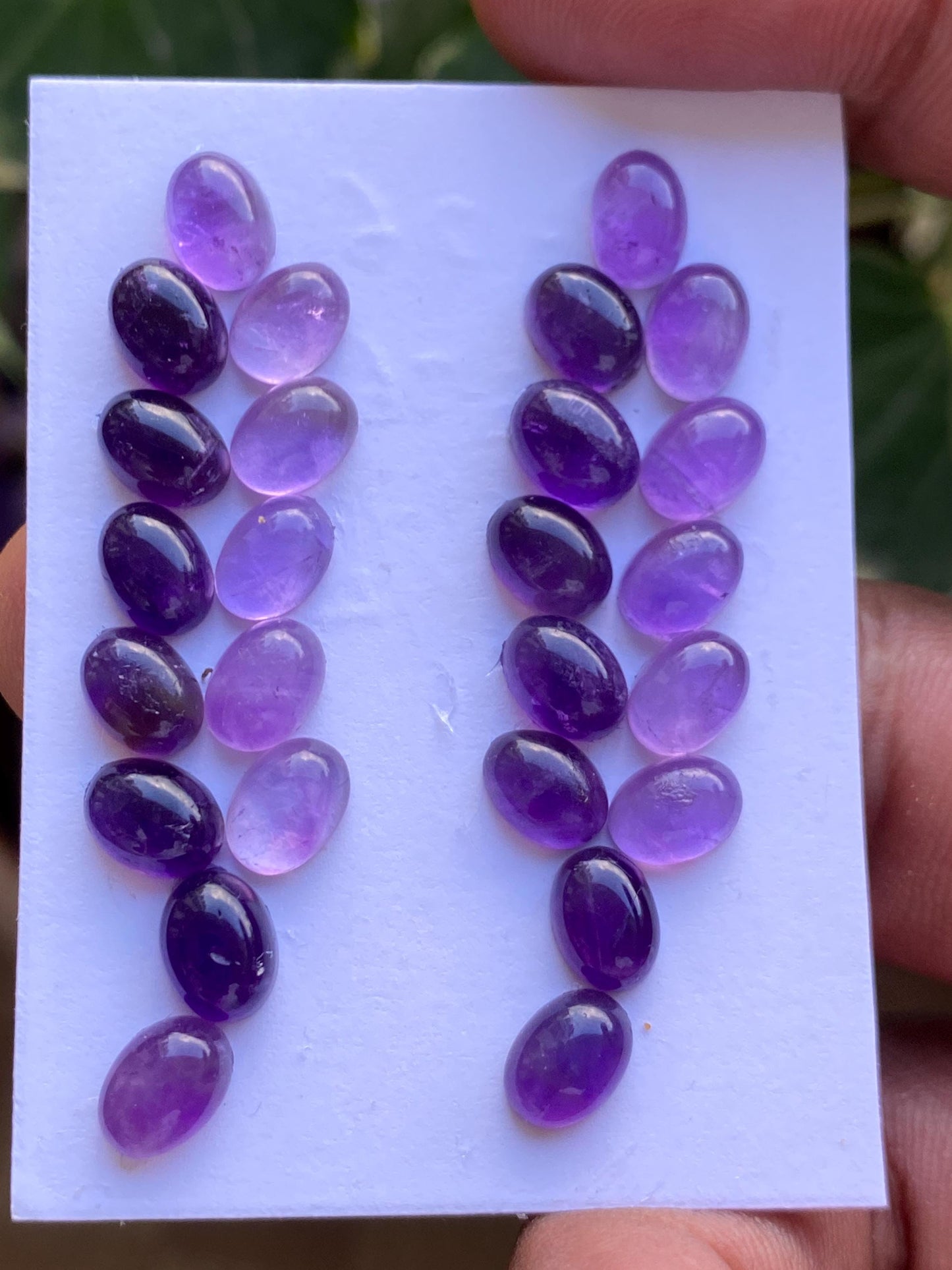 Fascinating amethyst oval cabochon  pcs 26 wholesale lot weight 36 carats size 8x6mm amethyst cabochons