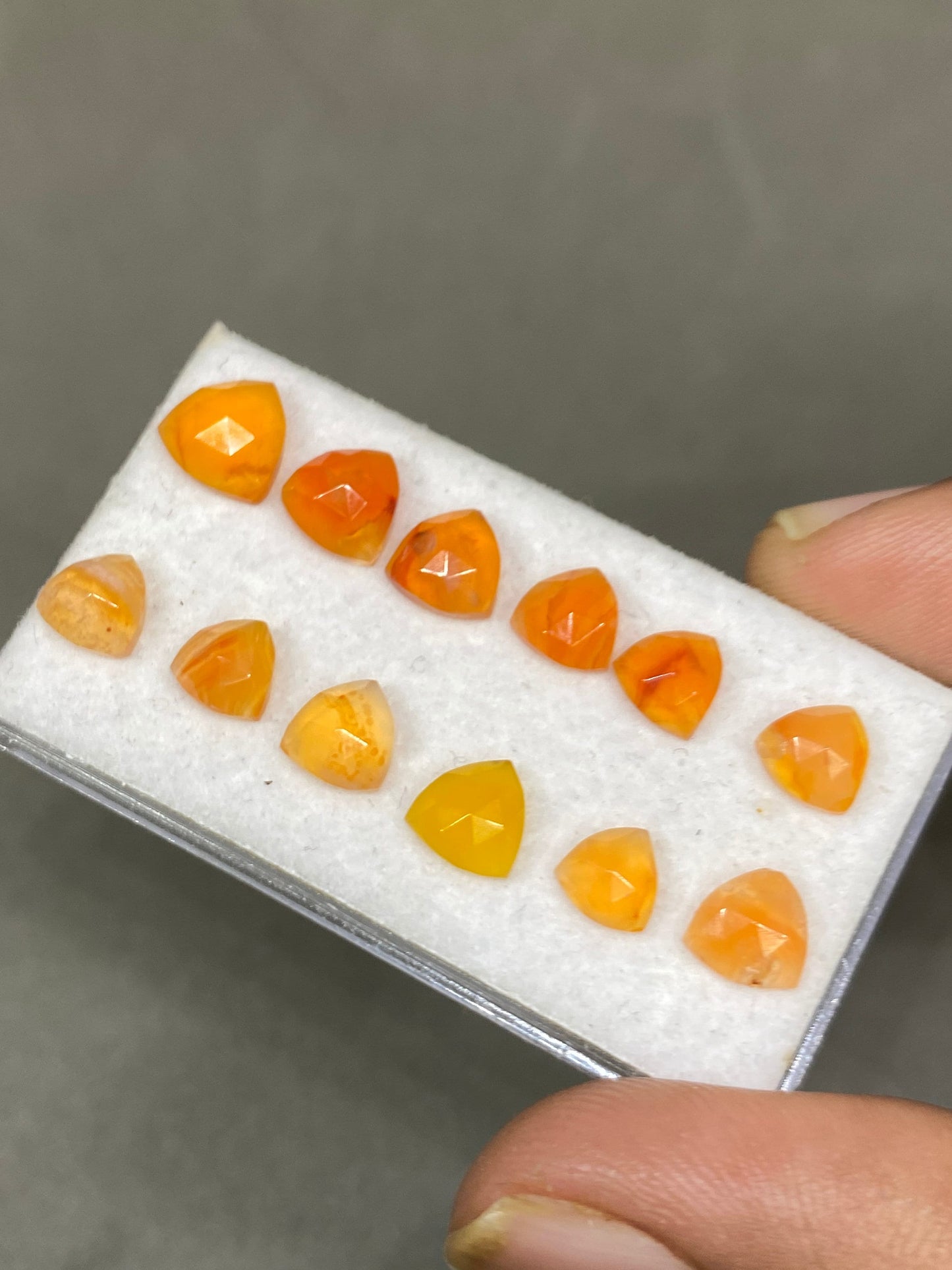 Beautiful  Carnelian rosecut trillion size pcs 12 wt carats size aaa quality trillion shapes carnelian cabochons