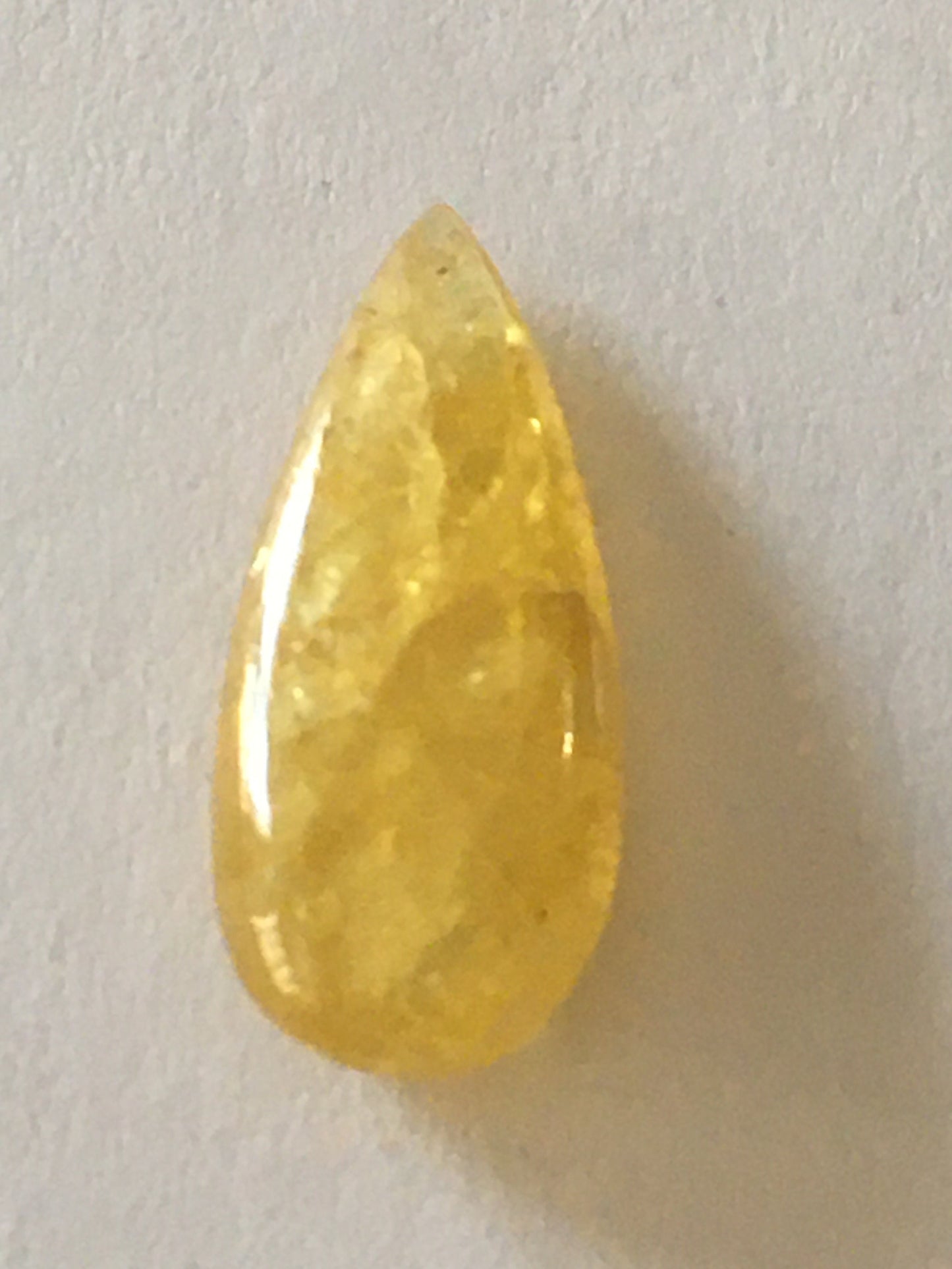 Beautiful very rare natural lemon yellow sapphire pear cabochon  wt 7.60 cts size 20x8.4mm Nigerian yellow sapphire  rare natural unheated