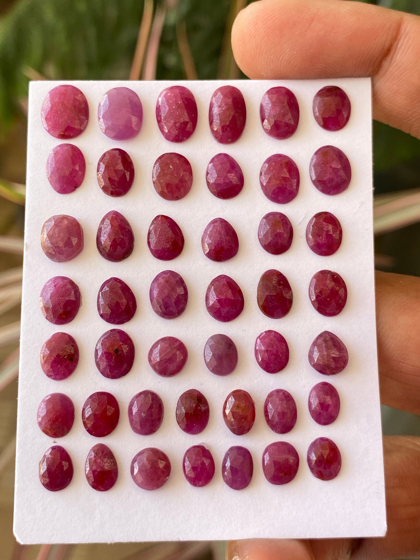 Stunning Rare natural ruby rosecut lot mix shapes  pcs 44 wt 50.50 cts size 6.4x5.1mm-10x8.3mm unheated untreated natural ruby rosecut