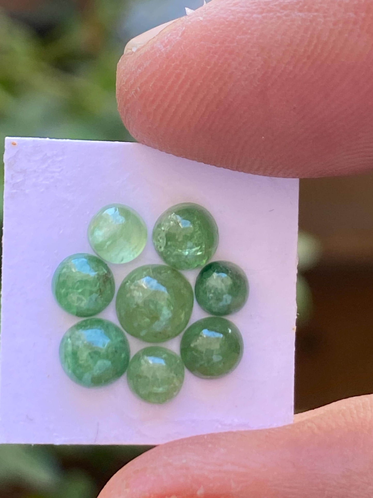 Fabulous rare Emerald cabochons smooth polished round weight 3.75 cts size 3.8mm-5.5mm pcs 8 Emerald cabochon