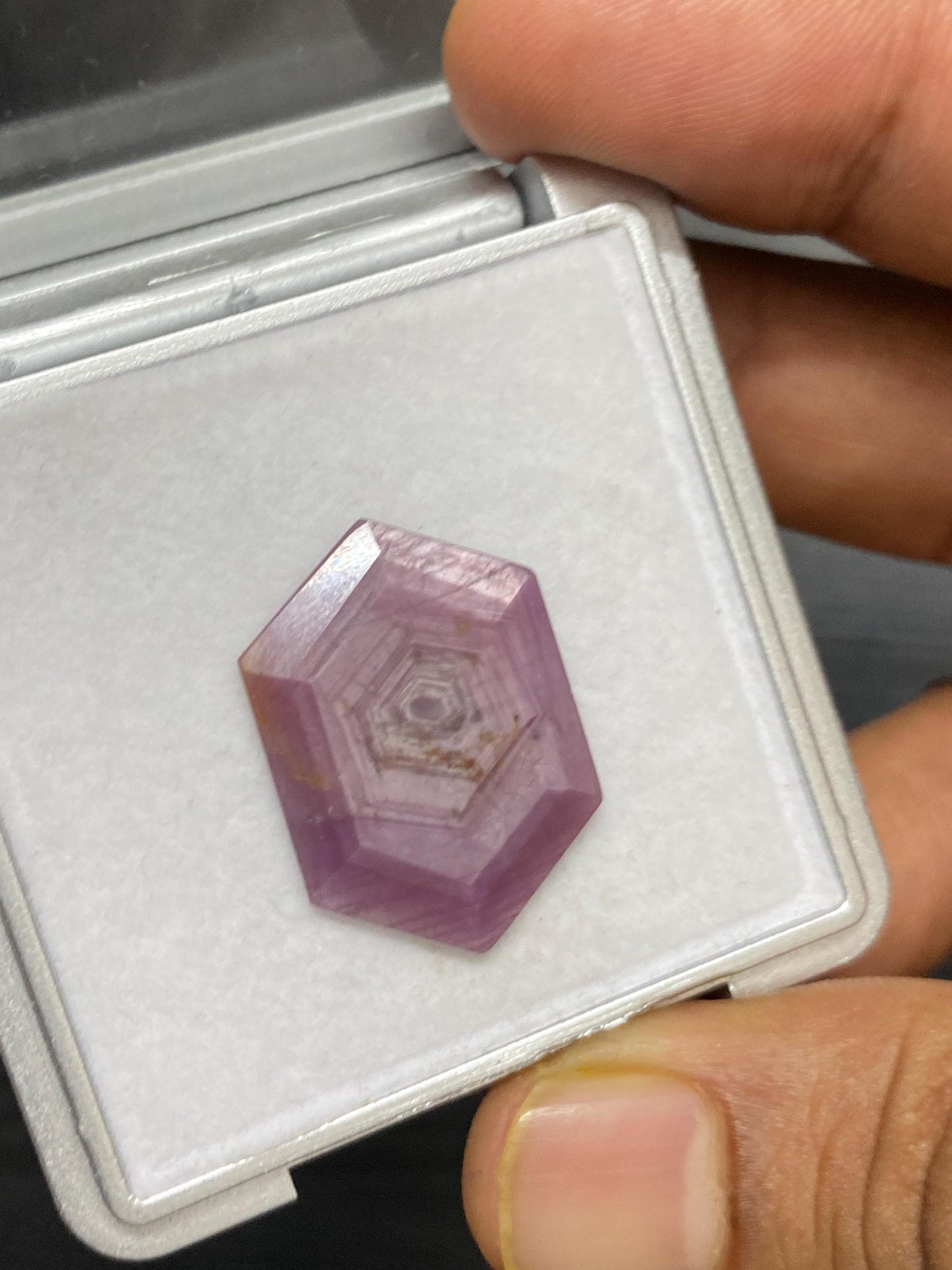 Gorgeous Rare ruby sheen  hexagon step cuts sheen sapphire  weight 16.85 carats size 27x18mm sheen sapphire hexagon flatbacks