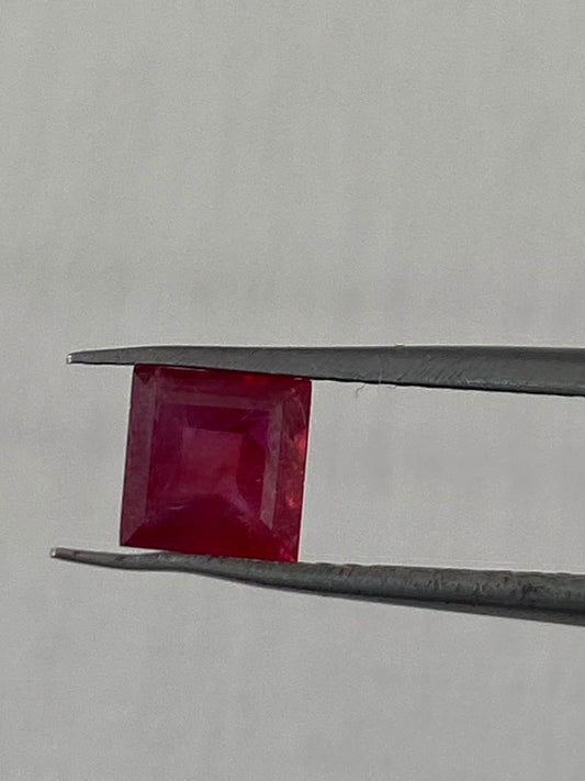 Rare Natural Mozambique ruby princess square cut ring size small pendant size weight  carats Natural ruby oval cut