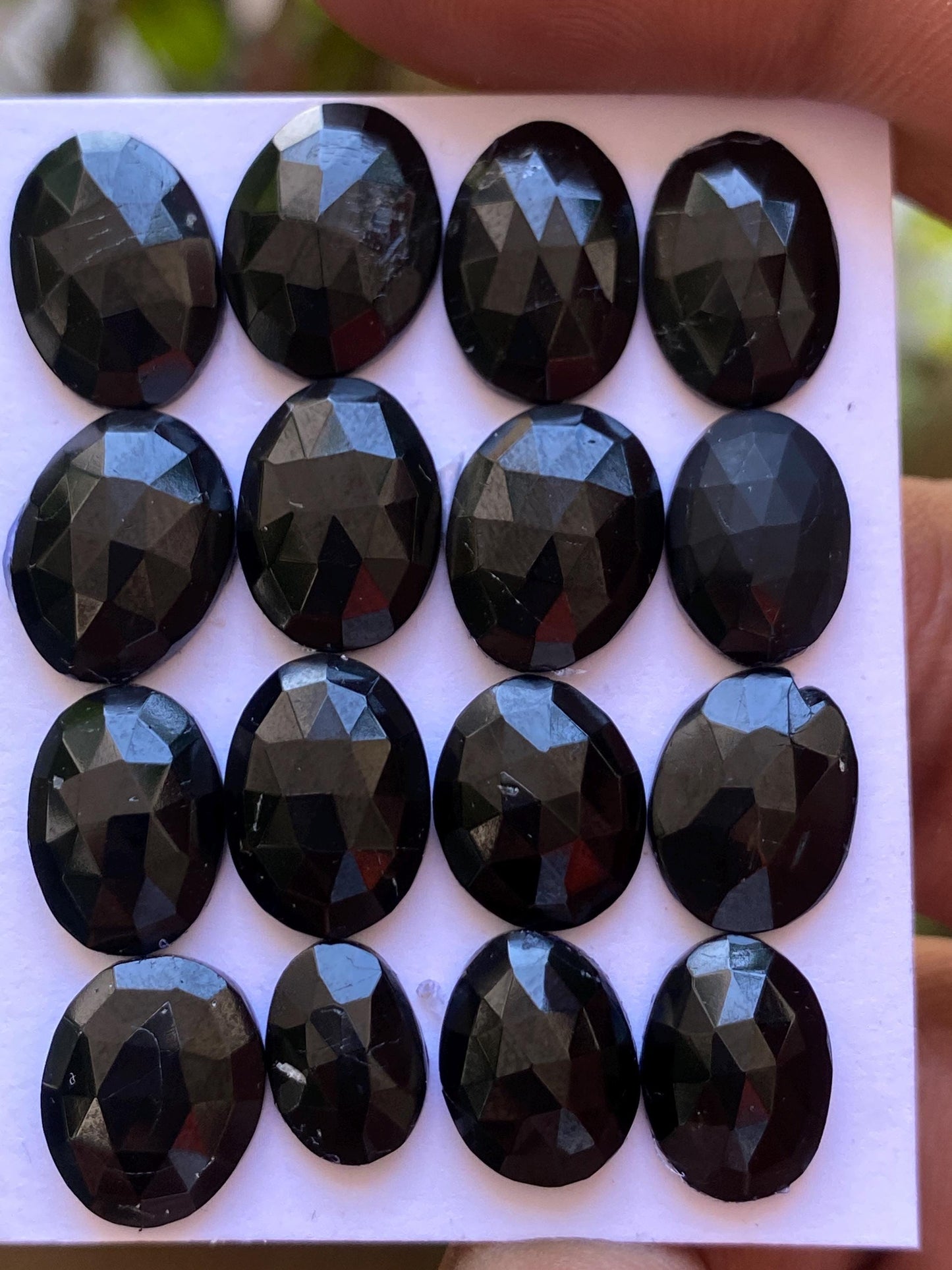 Gorgeous rare  Black tourmaline rosecut wholesale lot weight 57.50 cts pcs 16 size 10x7-13x9mm rosecut black tourmaline ovalish oval rosecut