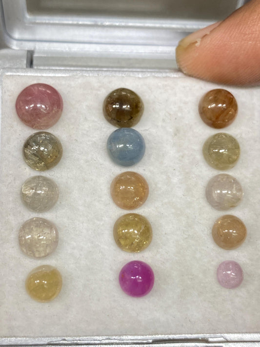 Vivacious rare umba sapphire round cabochons wt  carats size pcs 15 natural sapphire unheated untreated