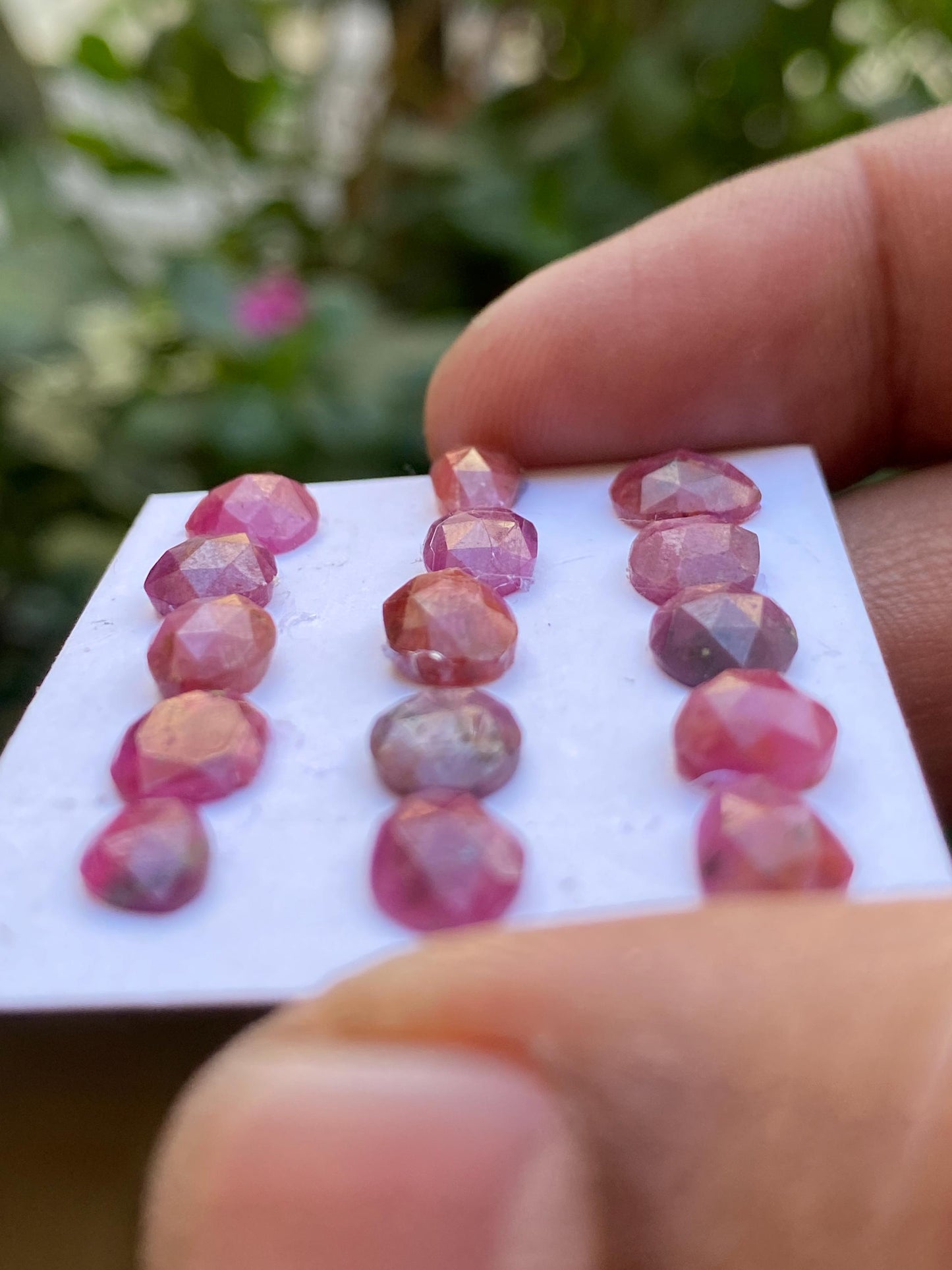 Ravishing Rare mozambique mines ruby pear rose cut wt 21.85 cts  pcs 15 size 7x5mm-9x7mm ruby rosecut flatbacks