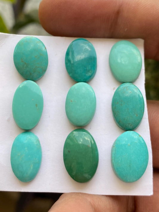 Nice rare Arizona  mines Turquoise cabochons  natural smooth polished ovals pcs 9 wt 47 carats 15x9-16x10mm turquoise cabochons