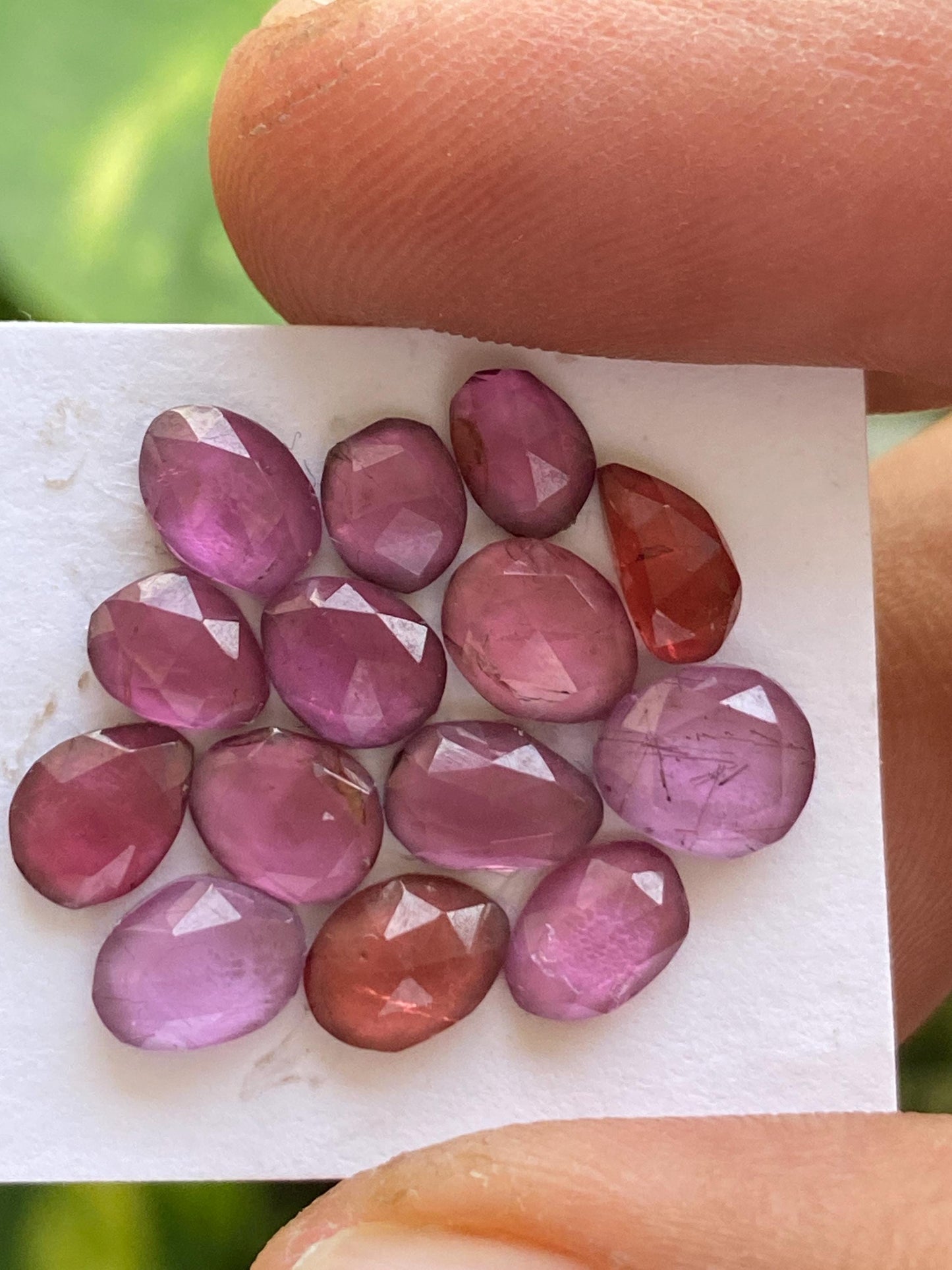 Rhodolite pink garnet Rosecut size 5.5x4.5mm-7x6mm wt 10.70 cts pcs 14 lovely pink garnet Rosecut rhodolite garnet slices