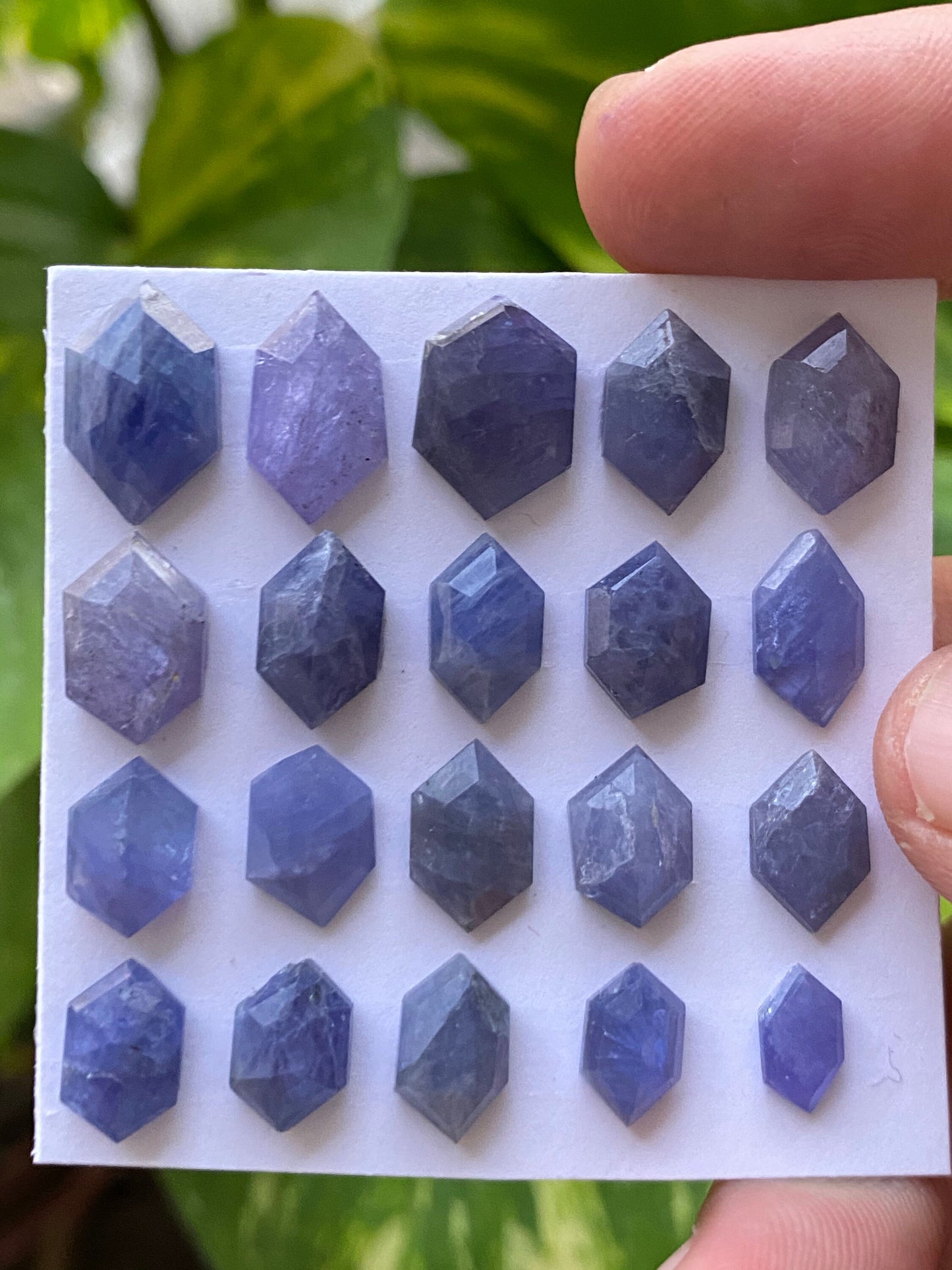 Lovely Rare Tanzanite  hexagon step cuts weight 57 cts pcs 20 size 9x5mm-15x9mm Tanzanite  stepcut hexagon