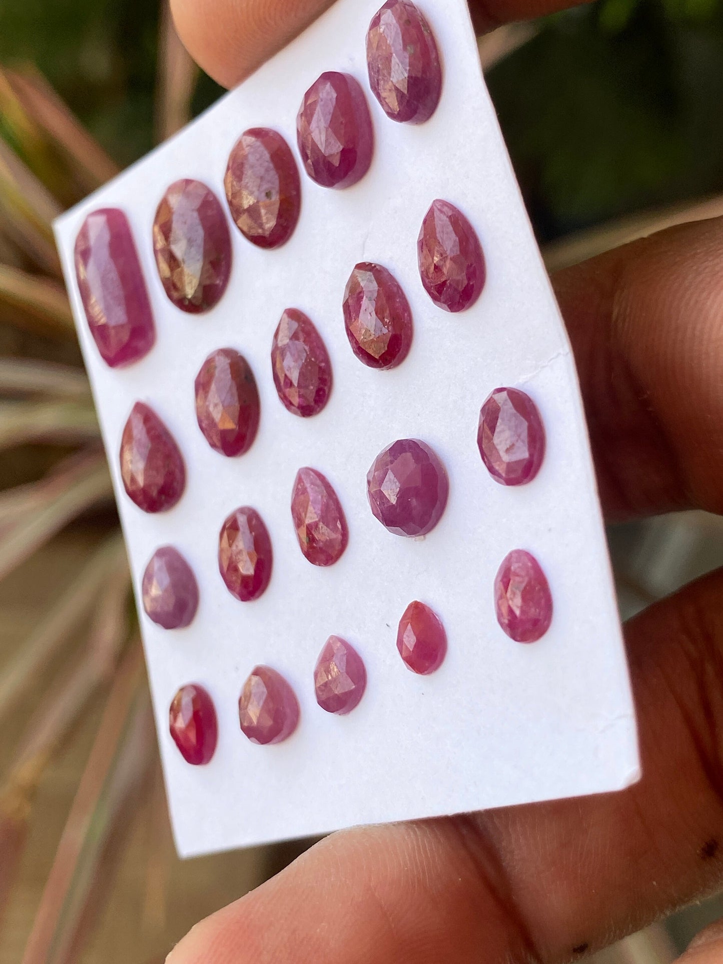 Fantastic rare natural ruby rosecut lot  mix shapes pcs 20 wt 29 cts size 5x4.3mm-10x7.8 unheated untreated ruby rosecut