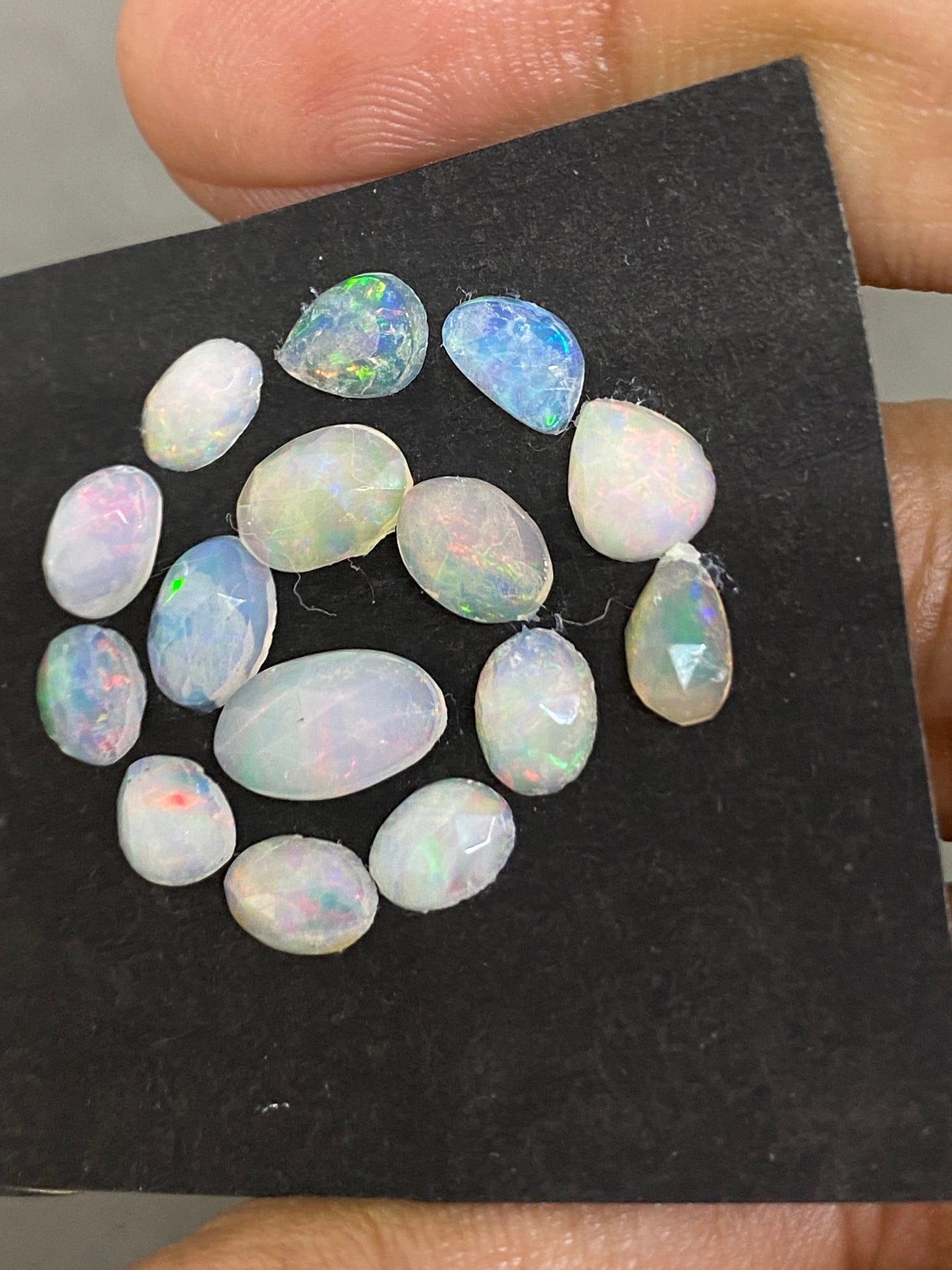 Vivacious Ethiopian opal rosecut Welo aaa quality wt 7.5 cts pcs 15 size 7x5mm-11x6mm rosecut opal multi fire natural opal rosecut