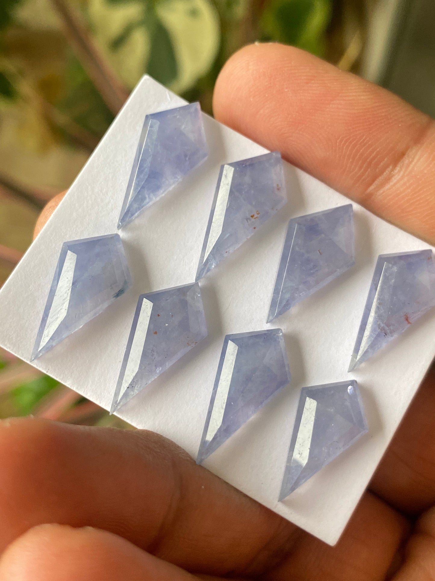 Wow Iolite kite stepcut gems  wt 35 cts Pcs 8 size 18x9.5mm-20.5x9.6mm natural iolite  hexagon stepcut