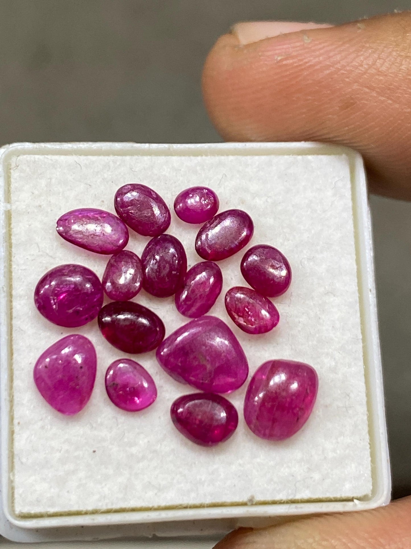 Dazzling very rare natural ruby cabochons mozambique mine lot mix pcs 16 wt 5 cts size 4x3.5-6.5x6mm unheated untreated ruby smooth ruby