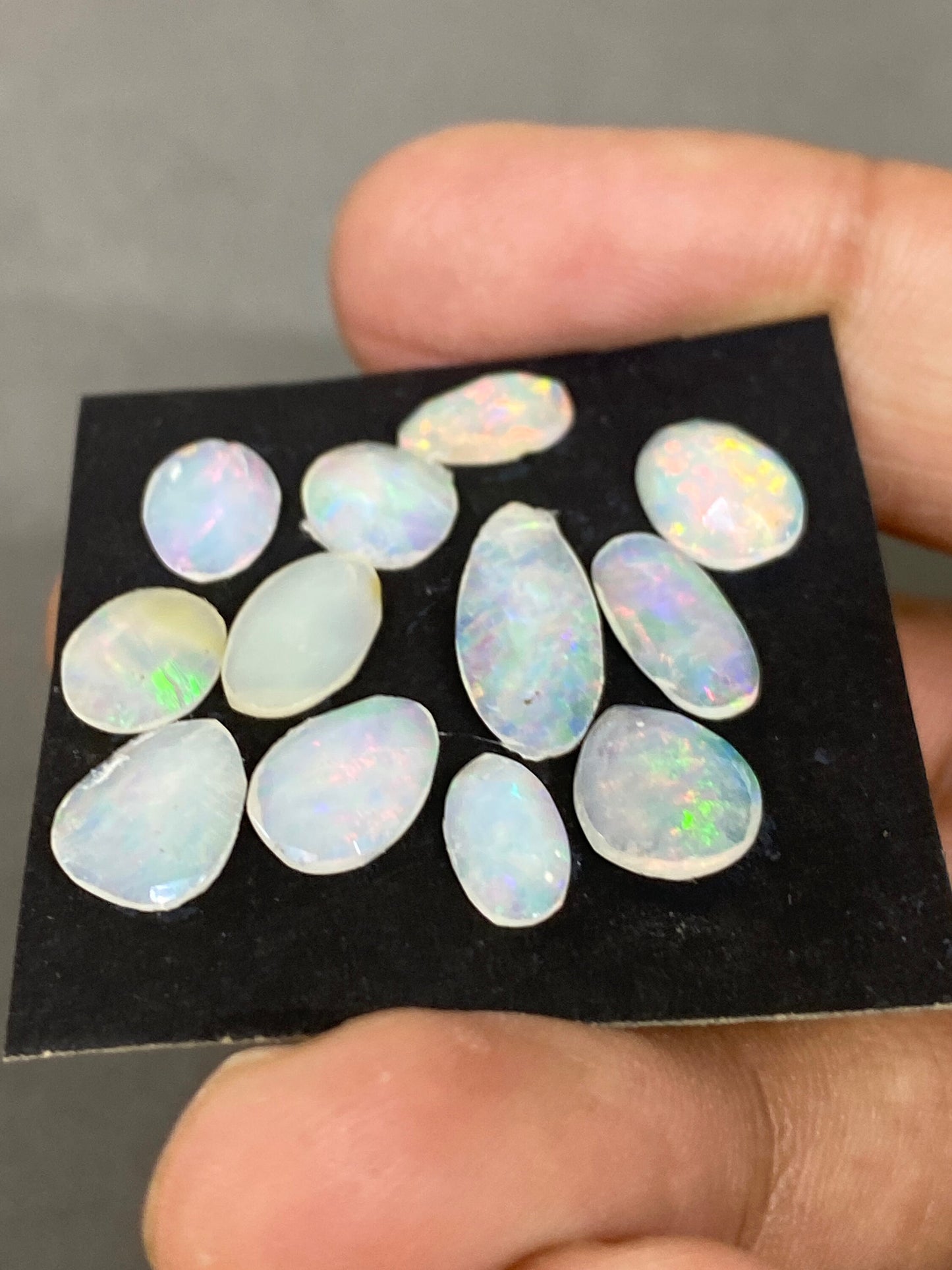 Appealing Ethiopian opal rosecut Welo aaa quality wt 12 carats  pcs 9 size 8x7mm-15x6.8mm rosecut opal multi fire natural opal rosecut