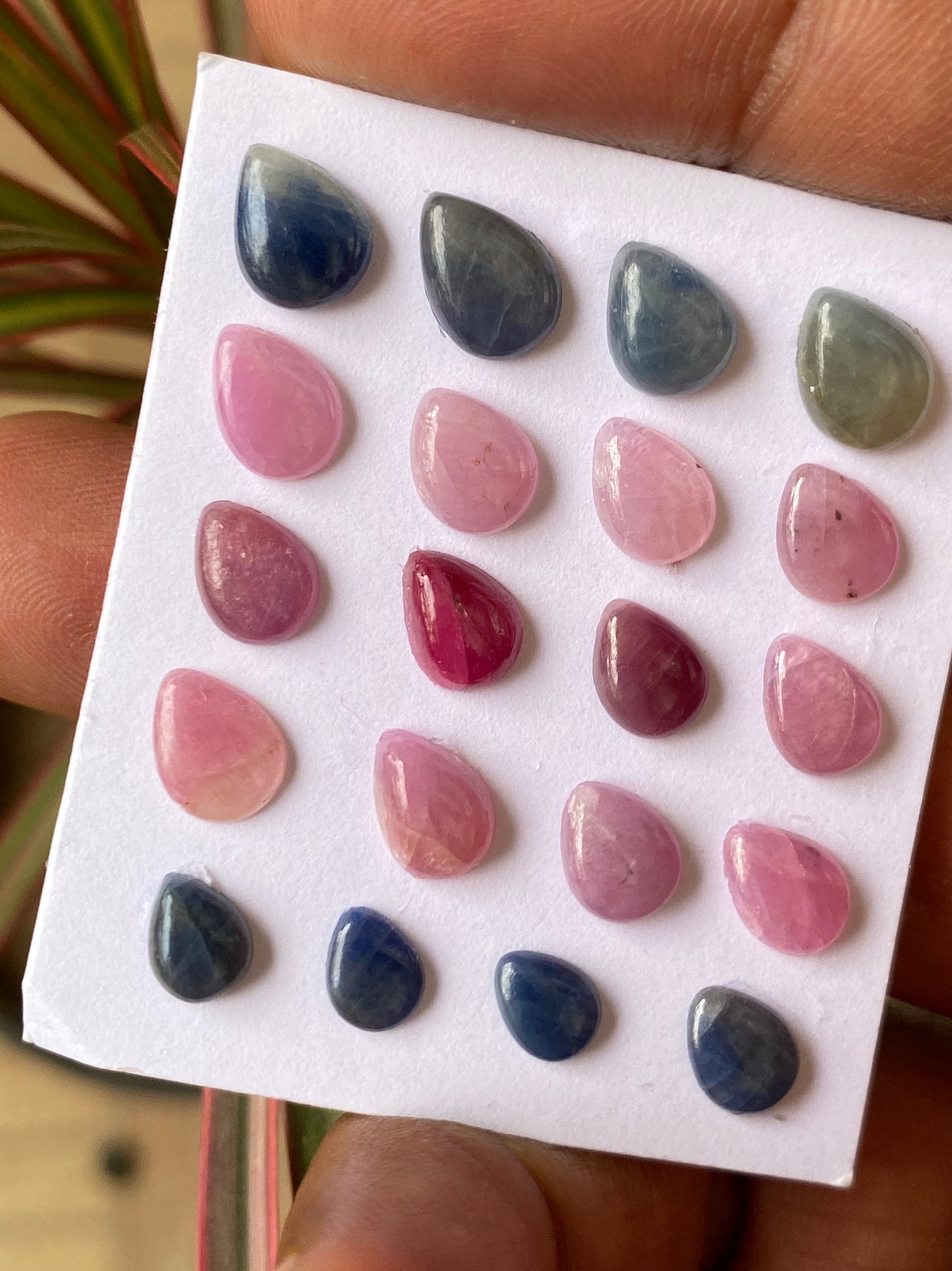 Alluring rare small rosecut pink blue sapphire colorful wt 26 cts size 6.8x5.5mm-9.2x6.5mm pcs 20 rosecut sapphire multi sapphire oval round