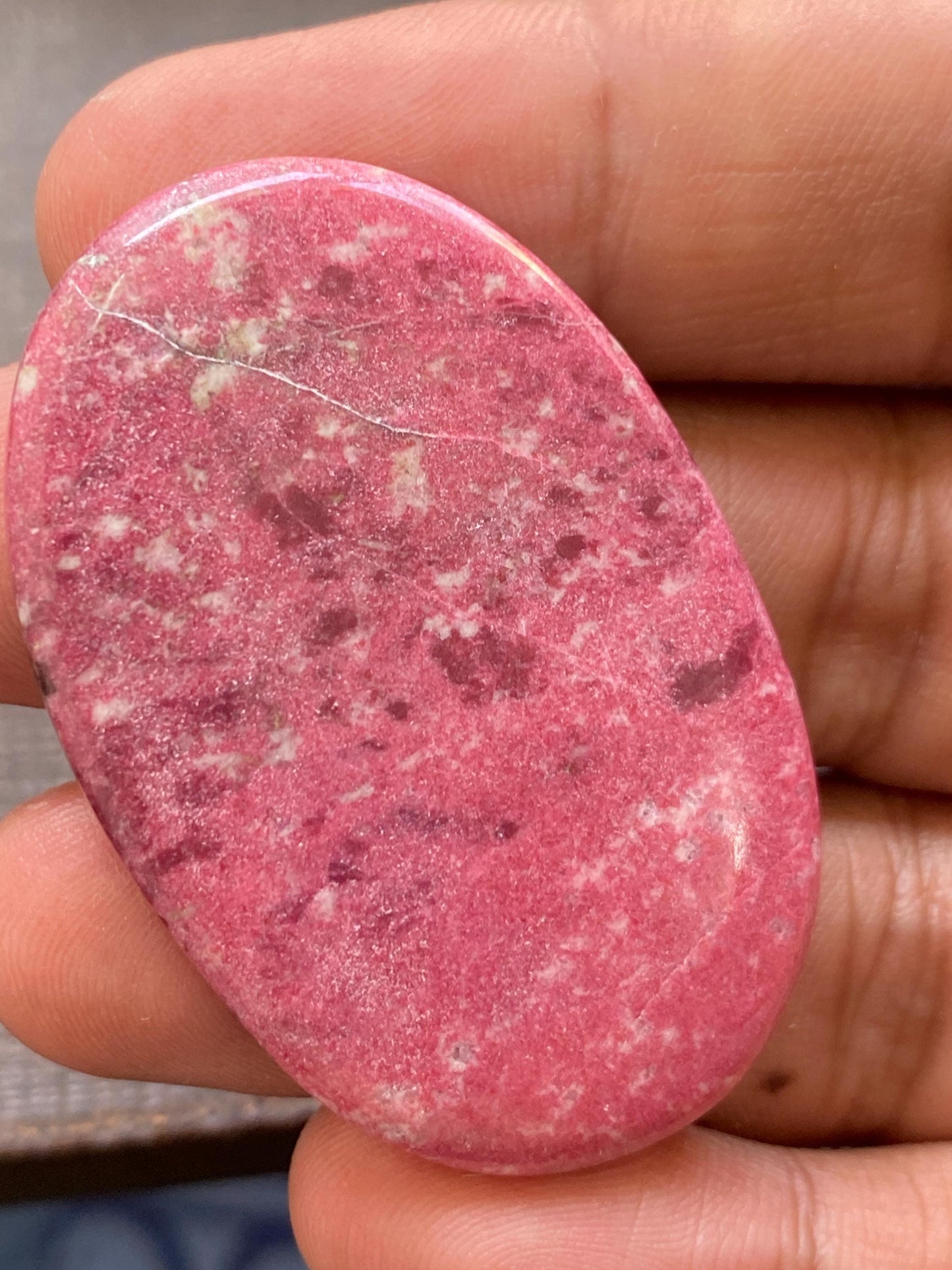 Gorgeous Thulite Rosaline Norway mines aaa rare huge oval cabochon wire wrap supply 4.64 grams 53x33mm Thulite cabochon oval cabochon