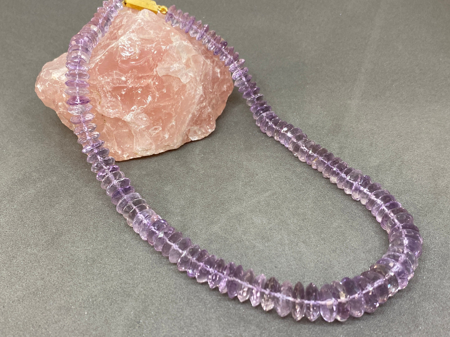 Mesmerising rare amethyst German faceted bead necklace disc shape size 8mm-13mm 16 inches 212 carats moonstone disc saucer beads necklace