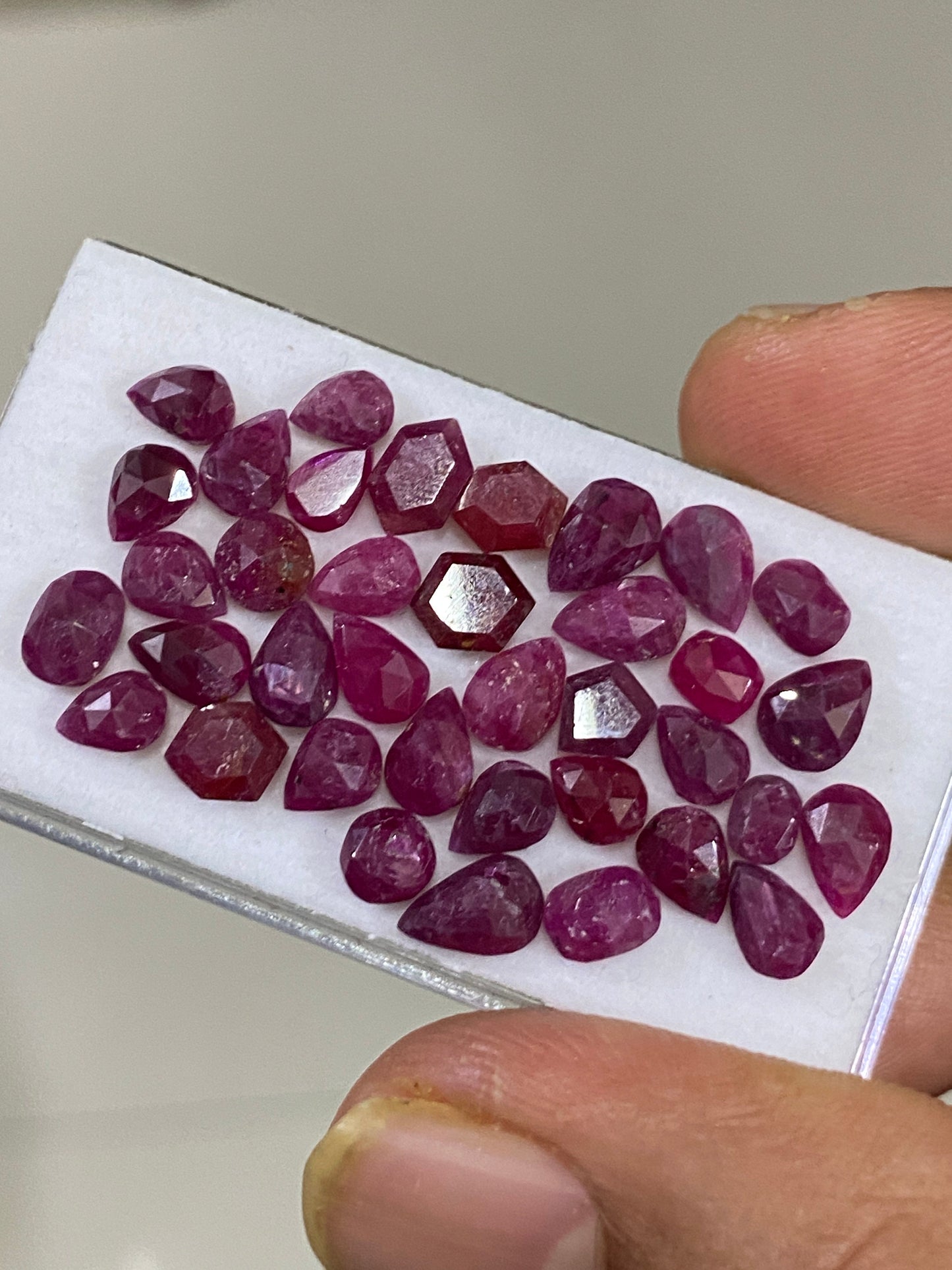 Amazing Rare natural mozambique ruby rosecut lot  mix shapes pcs 37 wt 38.40 cts size 6mm-9.3x6.5mm unheated untreated ruby rosecut