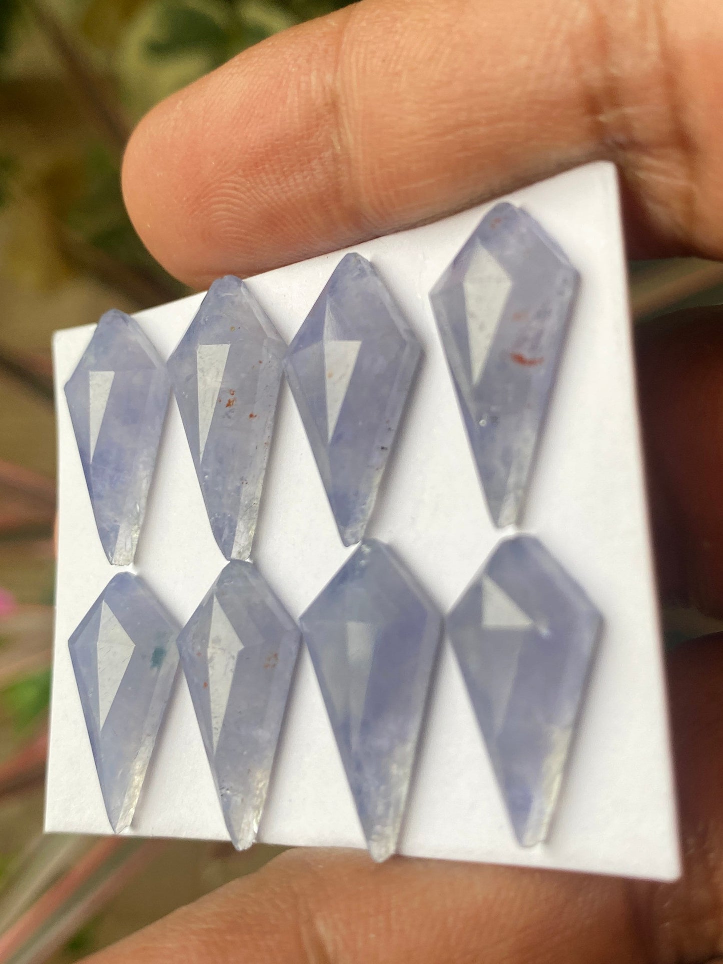 Wow Iolite kite stepcut gems  wt 35 cts Pcs 8 size 18x9.5mm-20.5x9.6mm natural iolite  hexagon stepcut