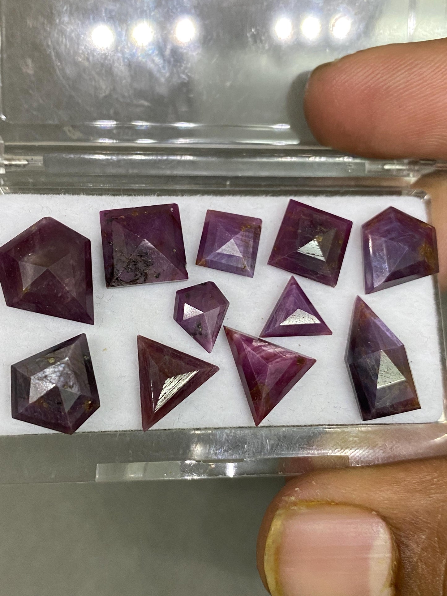 Dazzling rare natural unheated untreated ruby flats geometric pcs 11 wt 41 cts size 8.6x7mm=-14x12mm ruby flat cut longido mines