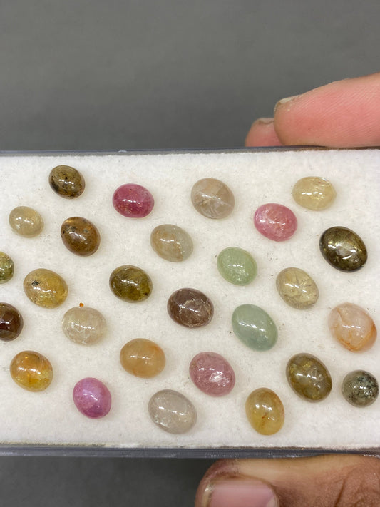 Beautiful set of umba sapphire cabochons very nice natural unheated untreated sapphires pcs 27 wt 63 carats size 6.4mm-9.4x7.5mm sapphire