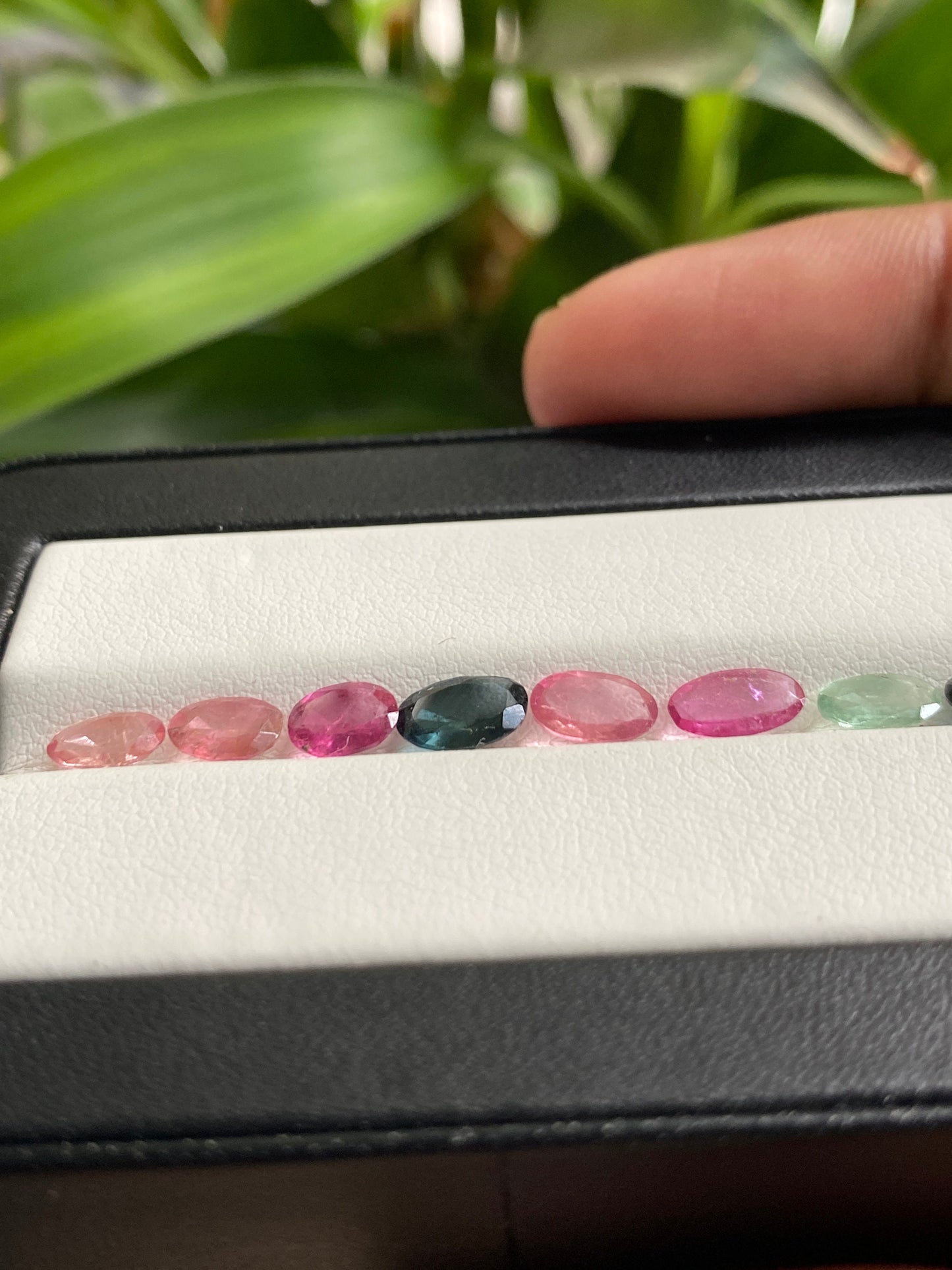 Stunning Rare Multi Tourmaline oval cutstones pcs 8 wt 3.65 cts 6.4x4.5mm-7.5x4.4mm tourmaline cuts ovals cutstones pink  tourmaline