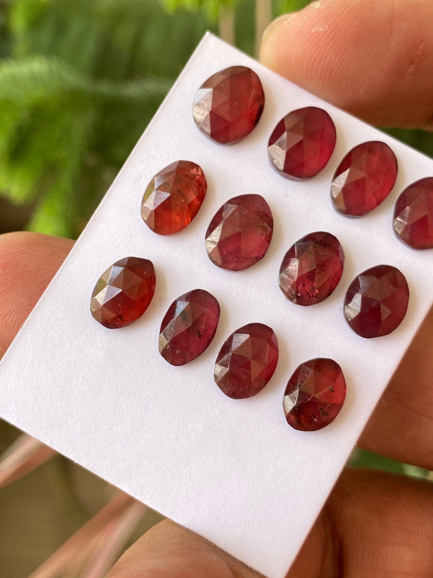 Gorgeous rare rosecut red  garnet fancy garnet rosecut  pcs 12 wt 28 cts mix sizes 9x6-10x7mm mix shapes orange garnet rosecut