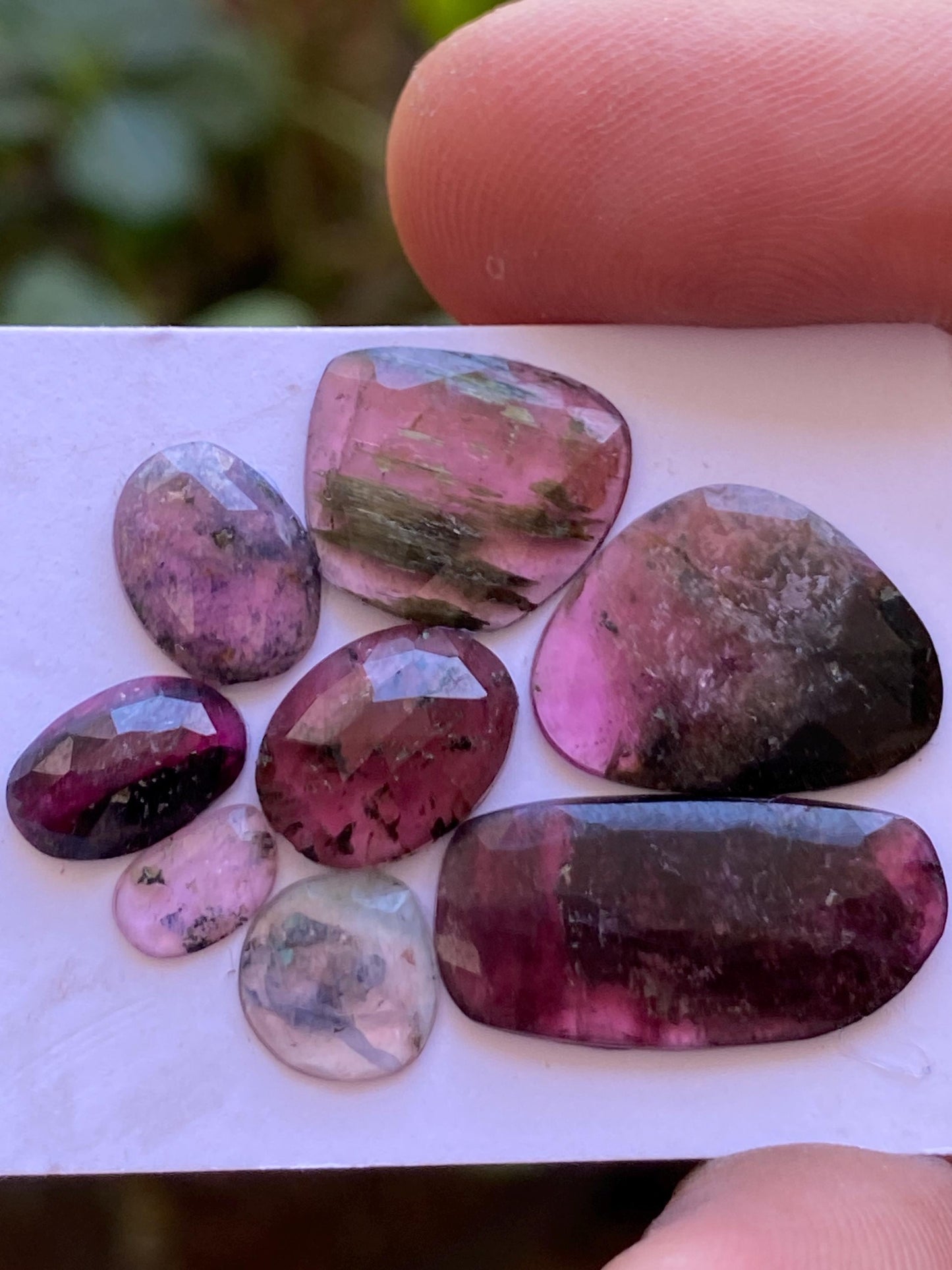 Watermelon Pink multi tourmaline rosecut lot amazing quality weight 17 carats size 7.1x4.6mm-20.3x10mm pcs 8 natural tourmaline rosecut lot