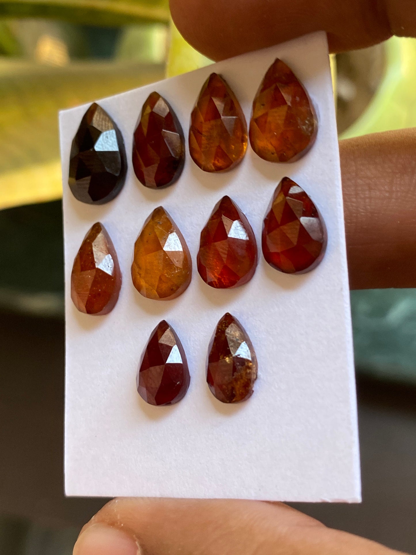 Nice hessonite orange garnet pear shape rosecut wt 33 carats pcs 10 size 10x7mm-14x9mm Hessonite garnet rosecut pears