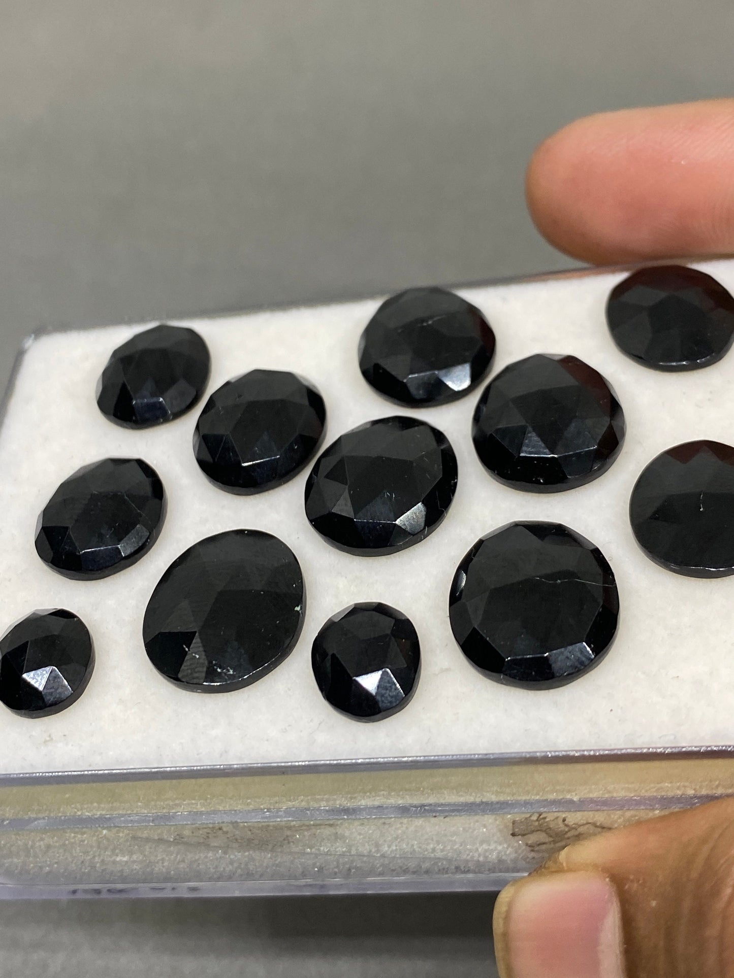 Lovely black tourmaline rosecut ovalish shape rosecut pendant earring wt 83 carats pcs 12 size 12x9mm-16x14mm approx black tourmaline