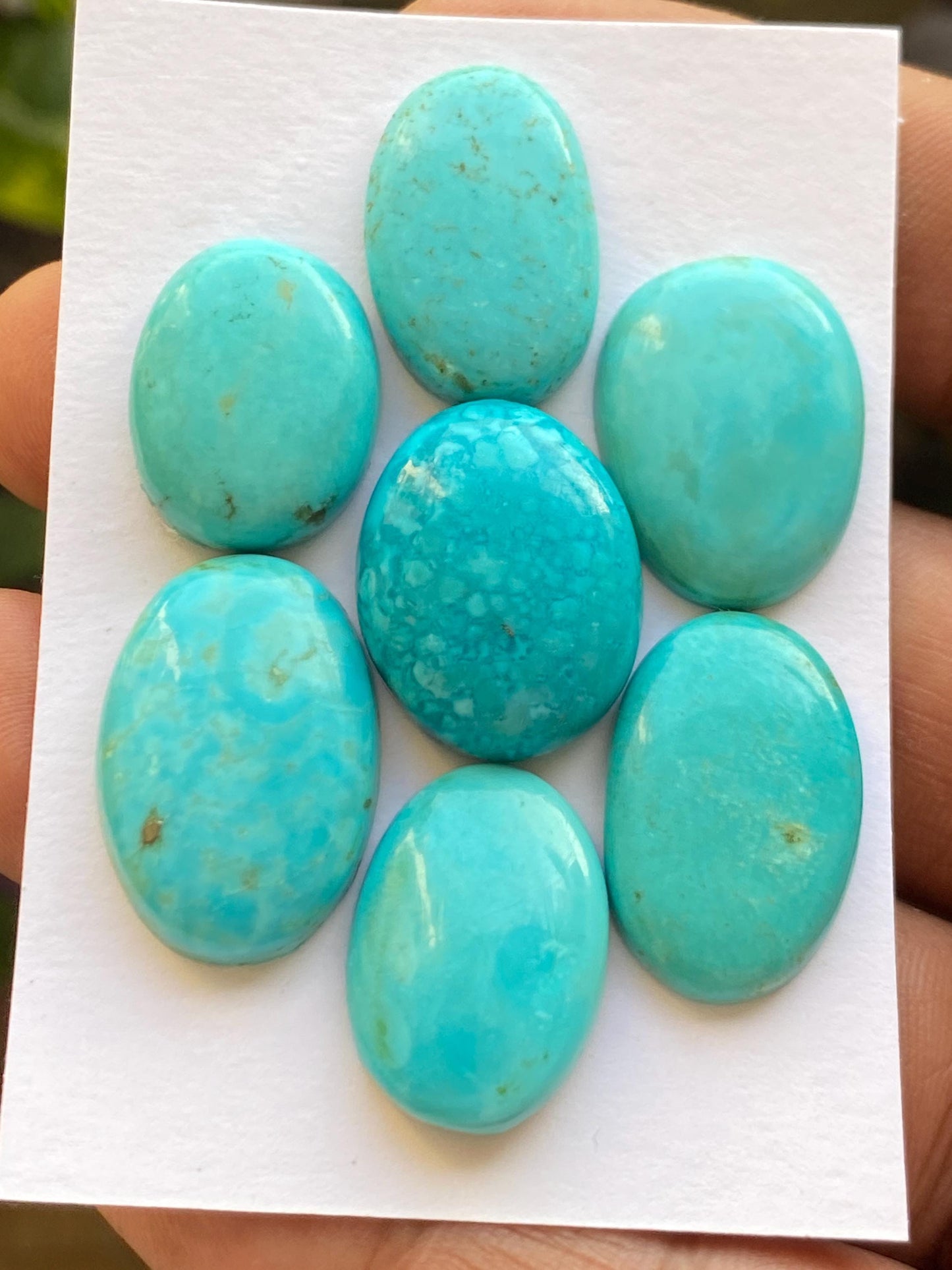 Stunning  rare Arizona  mines Turquoise cabochons  natural smooth polished ovals pcs 7 wt 108 carats 21x15mm-24x21mm turquoise cabochons