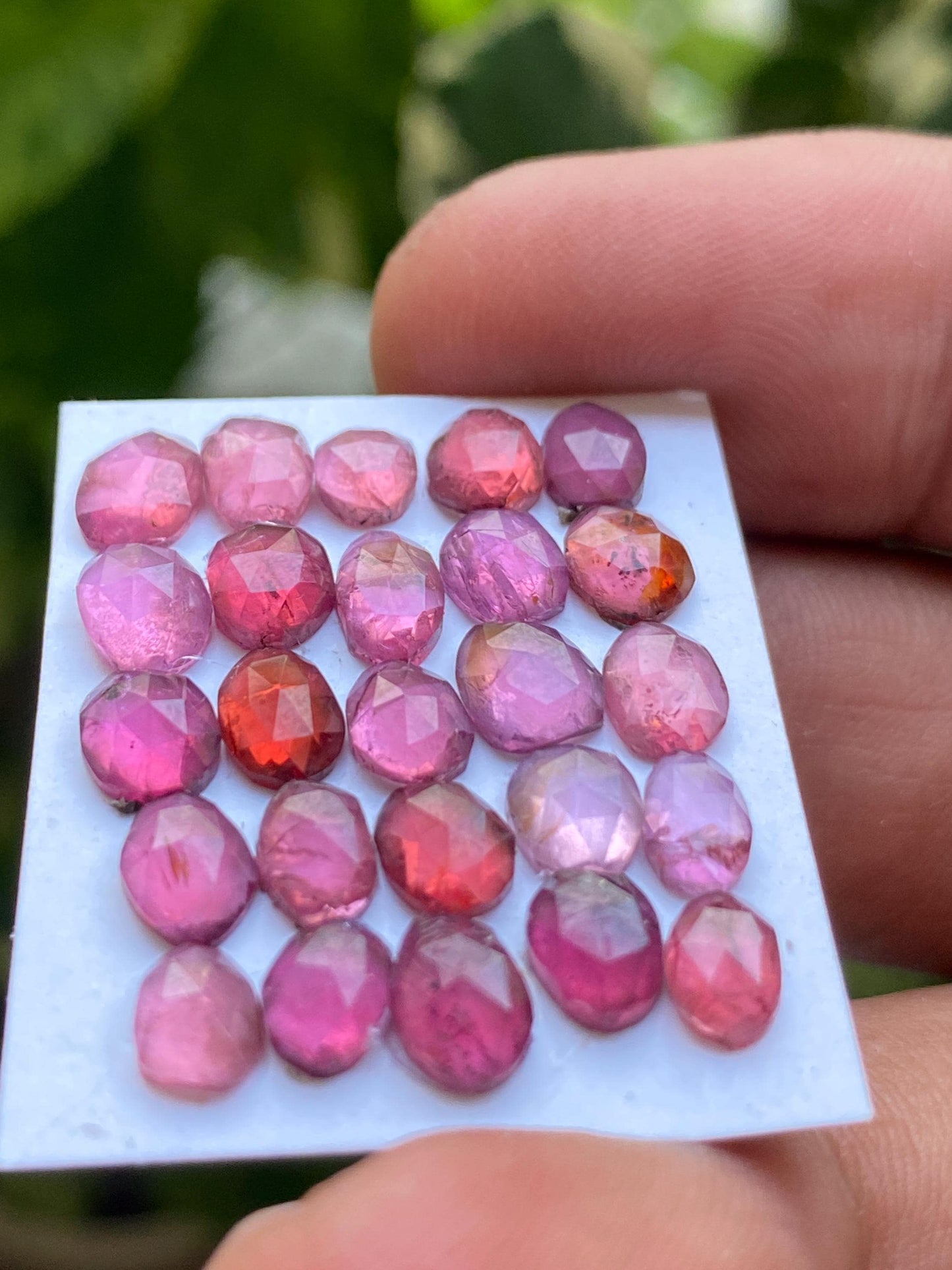 Rhodolite pink garnet Rosecut size 5.5x4mm-7x5mm wt 18.5 cts pcs 25 lovely pink garnet Rosecut rhodolite garnet slices