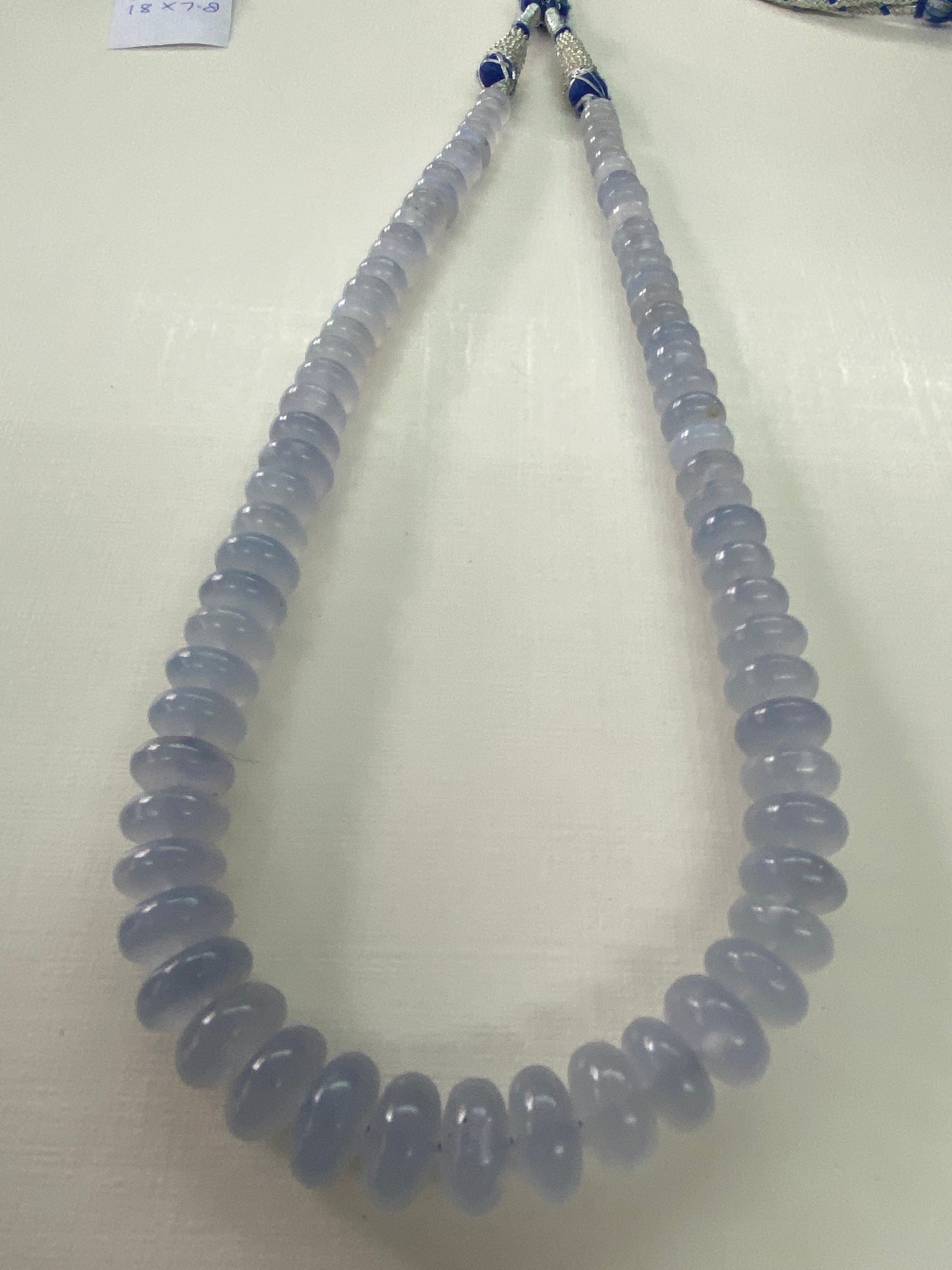 Delightful Lavender chalcedony beads necklace aaaaa fine quality wt 300 cts length 14.5 inches size 7mm-11.7mm chalcedony necklace